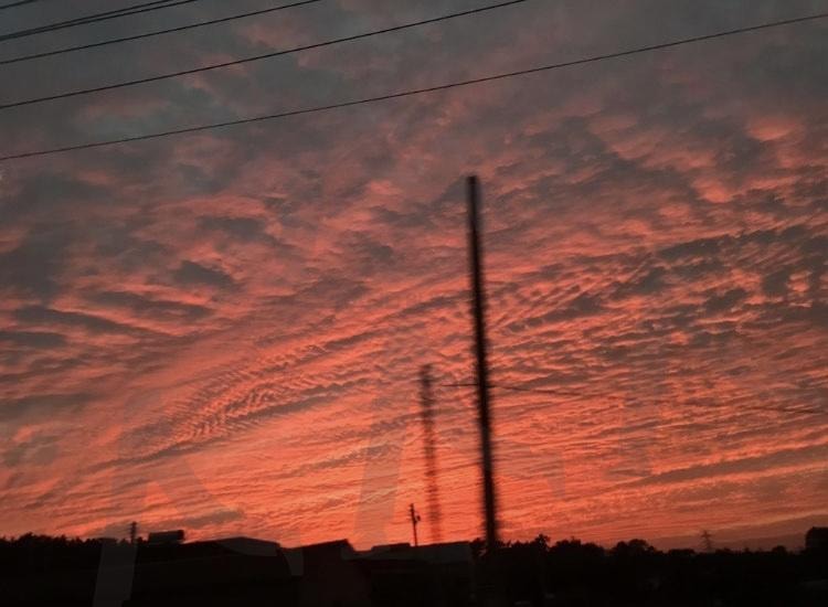 어느 겨울 날 노을 | 부산, 겨울, 노을, 빨간, 주황, 차안에서, 분위기, 하늘 | 스탠바이 STANDBUY 디지털 콘텐츠