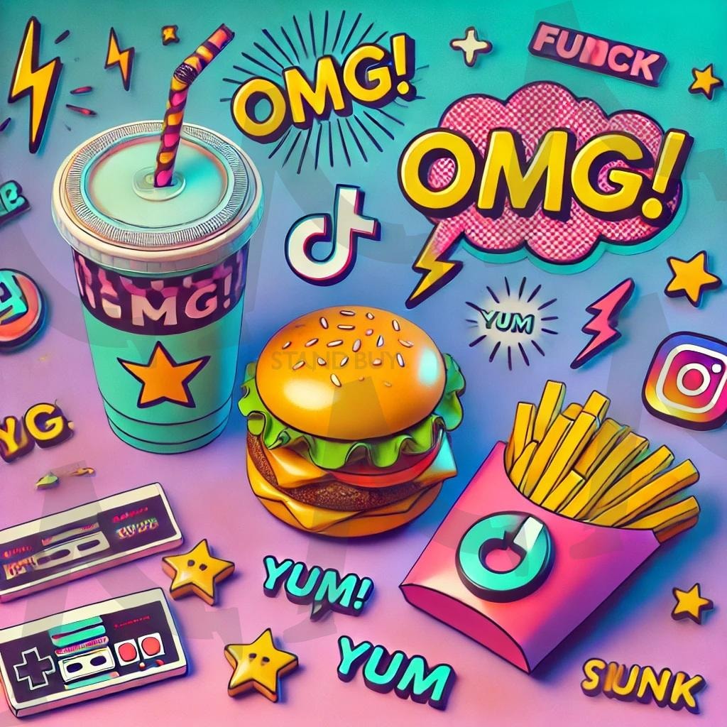 OMG! 이 햄버거 세트, 진심 Yum! | 햄버거, 디자인, 팝아트, 패키지디자인, 햄버거세트, 세트, 푸드패키지, 아트워크, ai | 스탠바이 STANDBUY 디지털 콘텐츠