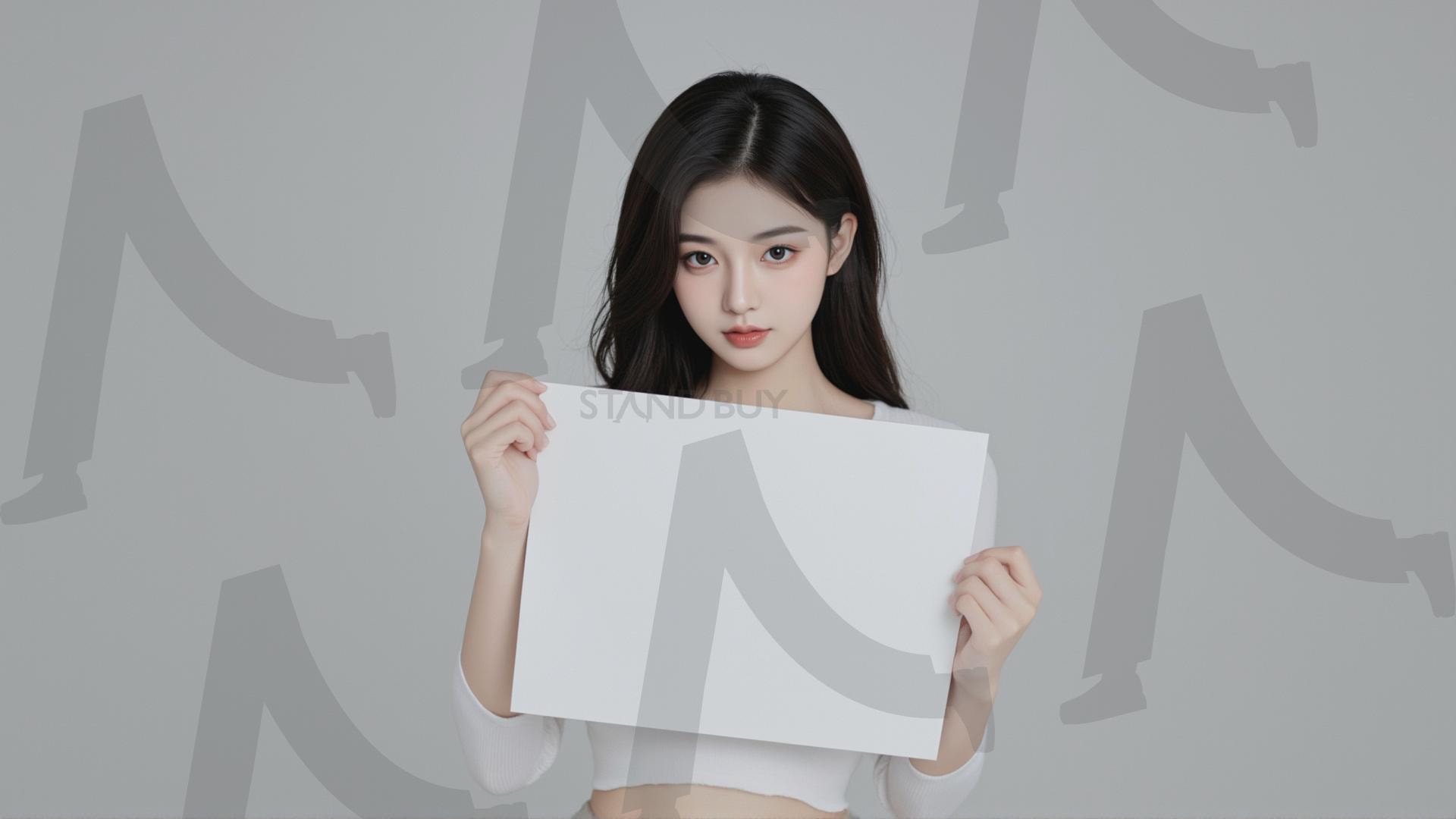 맞춤형 메시지 - 원하는 단어나 문구를 팻말에 넣어 사용 | 맞춤형 메시지, 팻말, 표지판, 안내, 경고, 광고, 정보, 프레젠테이션, ppt, 템플릿, Template, 미녀, 미인, ai | 스탠바이 STANDBUY 디지털 콘텐츠