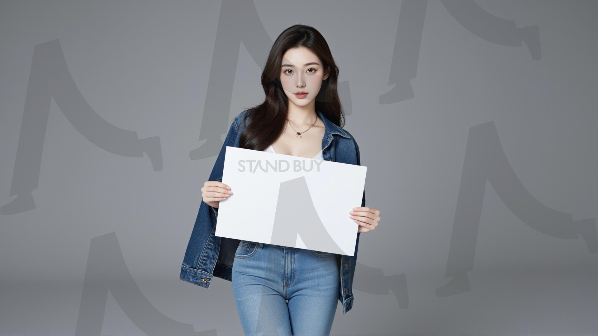 맞춤형 메시지 - 원하는 단어나 문구를 팻말에 넣어 사용 | 맞춤형 메시지, 팻말, 표지판, 안내, 경고, 광고, 정보, 프레젠테이션, ppt, 템플릿, Template, 미녀, 미인, ai | 스탠바이 STANDBUY 디지털 콘텐츠