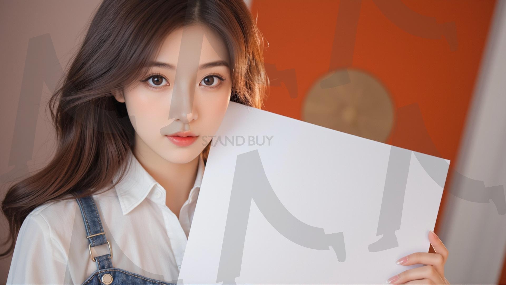 맞춤형 메시지 - 원하는 단어나 문구를 팻말에 넣어 사용 | 맞춤형 메시지, 팻말, 표지판, 안내, 경고, 광고, 정보, 프레젠테이션, ppt, 템플릿, Template, 미녀, 미인, ai | 스탠바이 STANDBUY 디지털 콘텐츠