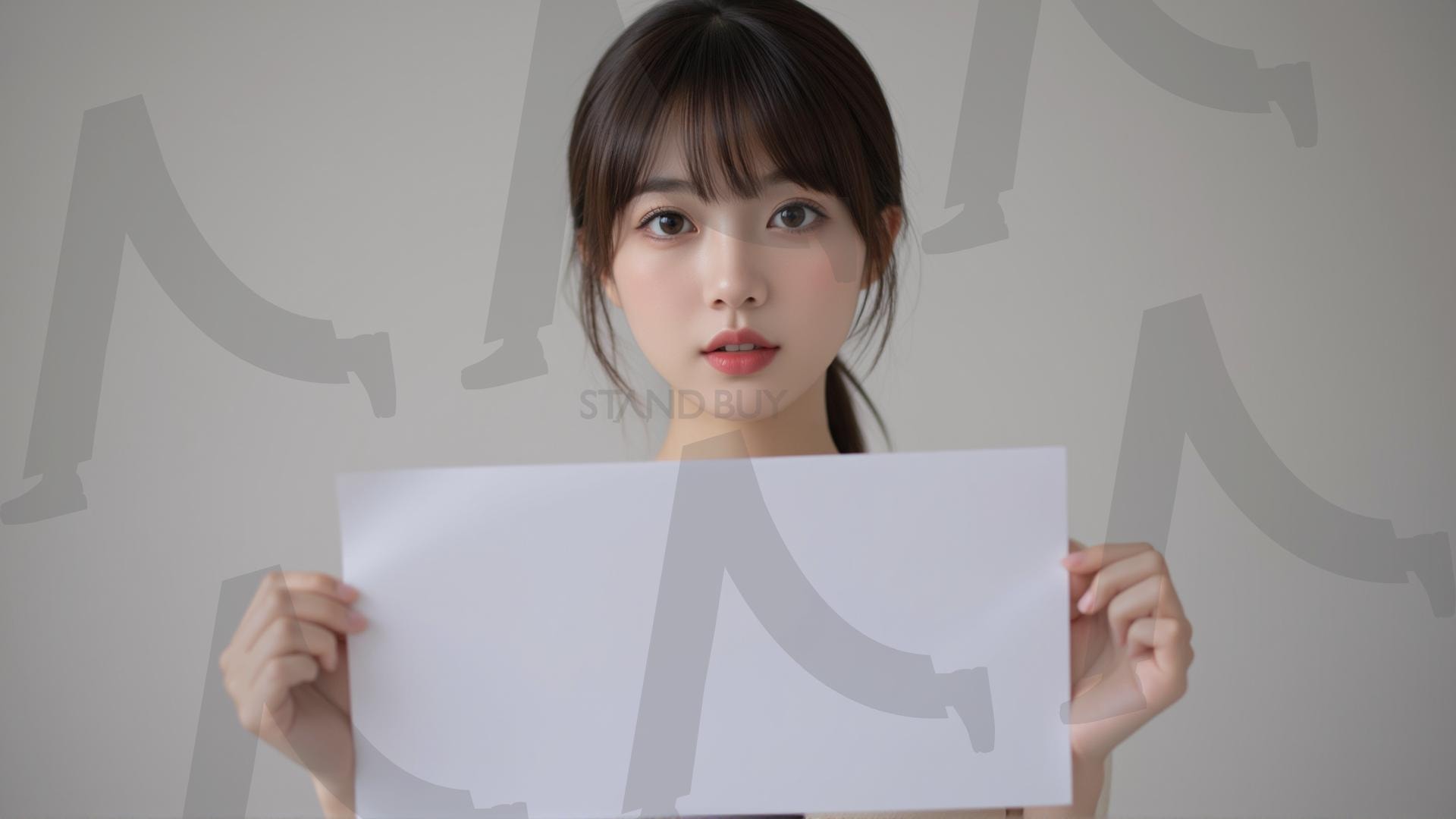 맞춤형 메시지 - 원하는 단어나 문구를 팻말에 넣어 사용 | 맞춤형 메시지, 팻말, 표지판, 안내, 경고, 광고, 정보, 프레젠테이션, ppt, 템플릿, Template, 미녀, 미인, ai | 스탠바이 STANDBUY 디지털 콘텐츠