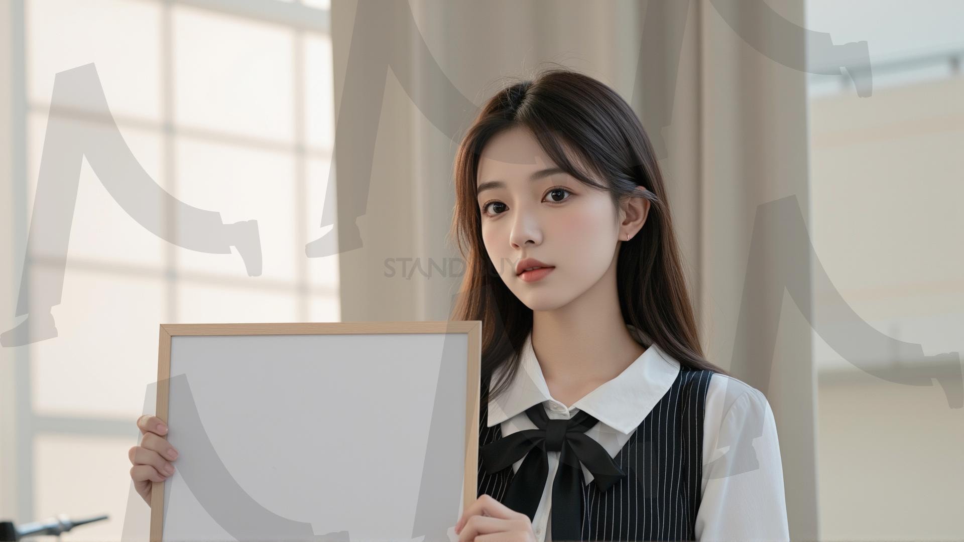 맞춤형 메시지 - 원하는 단어나 문구를 팻말에 넣어 사용 | 맞춤형 메시지, 팻말, 표지판, 안내, 경고, 광고, 정보, 프레젠테이션, ppt, 템플릿, Template, 미녀, 미인, ai | 스탠바이 STANDBUY 디지털 콘텐츠