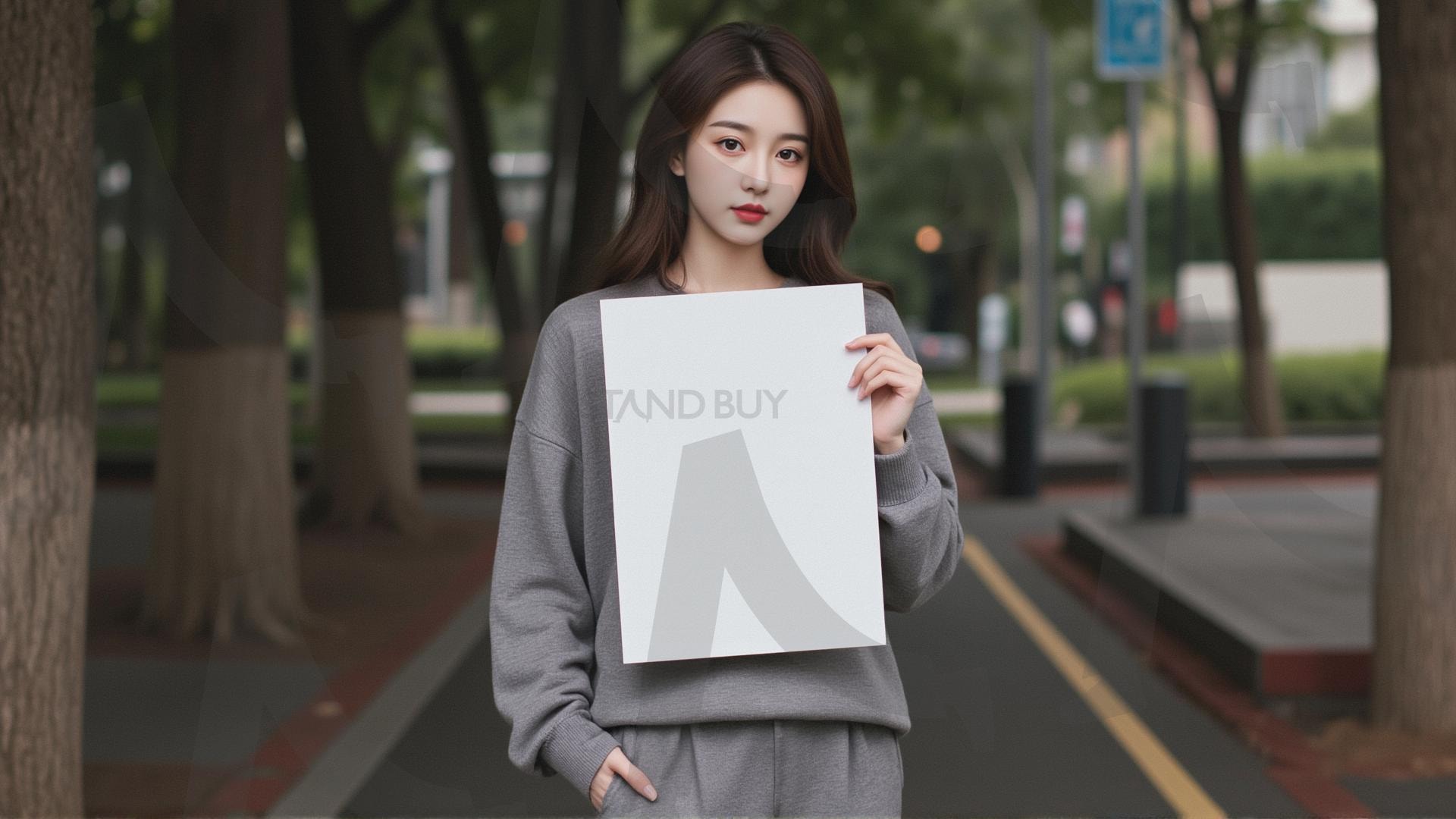 맞춤형 메시지 - 원하는 단어나 문구를 팻말에 넣어 사용 | 맞춤형 메시지, 팻말, 표지판, 안내, 경고, 광고, 정보, 프레젠테이션, ppt, 템플릿, Template, 미녀, 미인, ai | 스탠바이 STANDBUY 디지털 콘텐츠