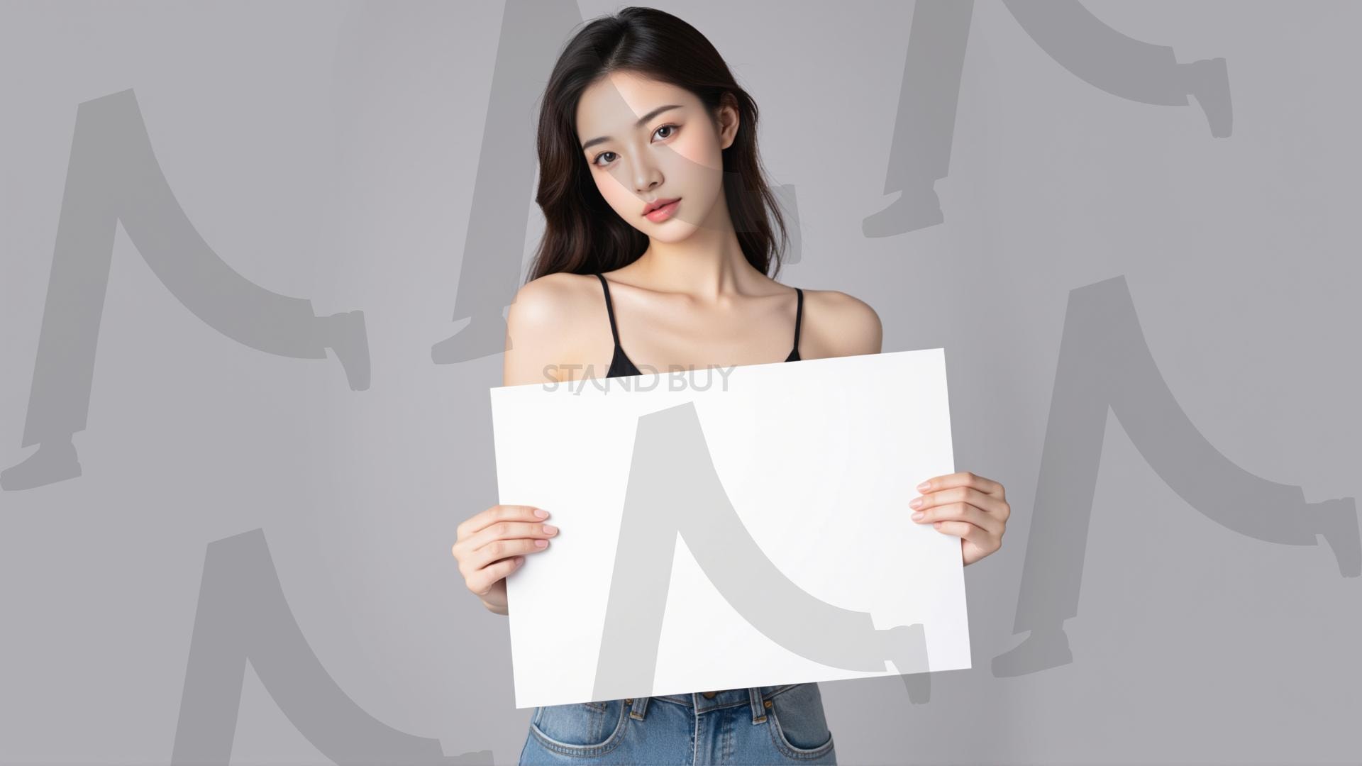 맞춤형 메시지 - 원하는 단어나 문구를 팻말에 넣어 사용 | 맞춤형 메시지, 팻말, 표지판, 안내, 경고, 광고, 정보, 프레젠테이션, ppt, 템플릿, Template, 미녀, 미인, ai | 스탠바이 STANDBUY 디지털 콘텐츠