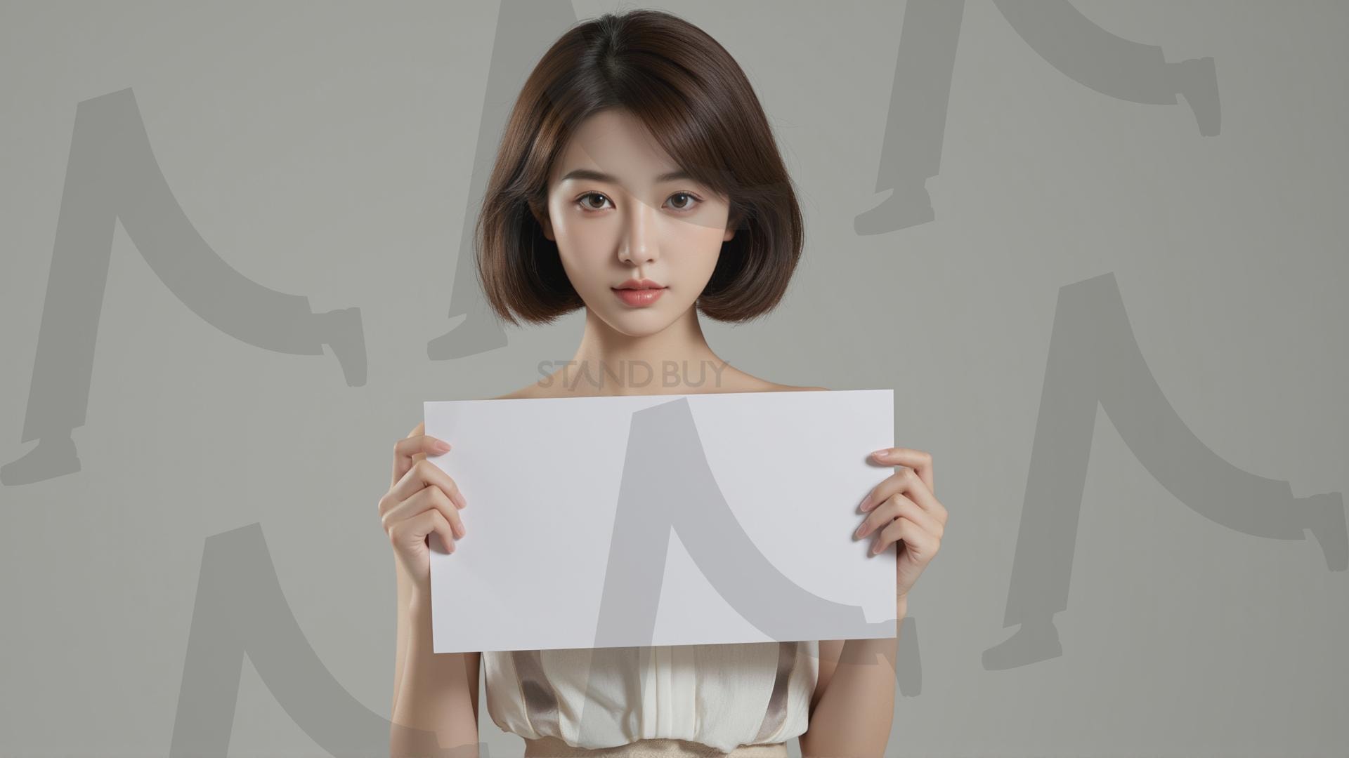 맞춤형 메시지 - 원하는 단어나 문구를 팻말에 넣어 사용 | 맞춤형 메시지, 팻말, 표지판, 안내, 경고, 광고, 정보, 프레젠테이션, ppt, 템플릿, Template, 미녀, 미인, ai | 스탠바이 STANDBUY 디지털 콘텐츠