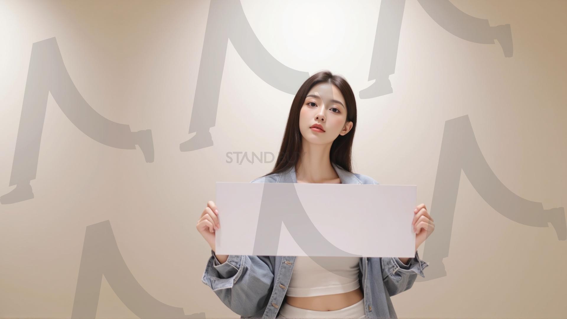 맞춤형 메시지 - 원하는 단어나 문구를 팻말에 넣어 사용 | 맞춤형 메시지, 팻말, 표지판, 안내, 경고, 광고, 정보, 프레젠테이션, ppt, 템플릿, Template, 미녀, 미인, ai | 스탠바이 STANDBUY 디지털 콘텐츠