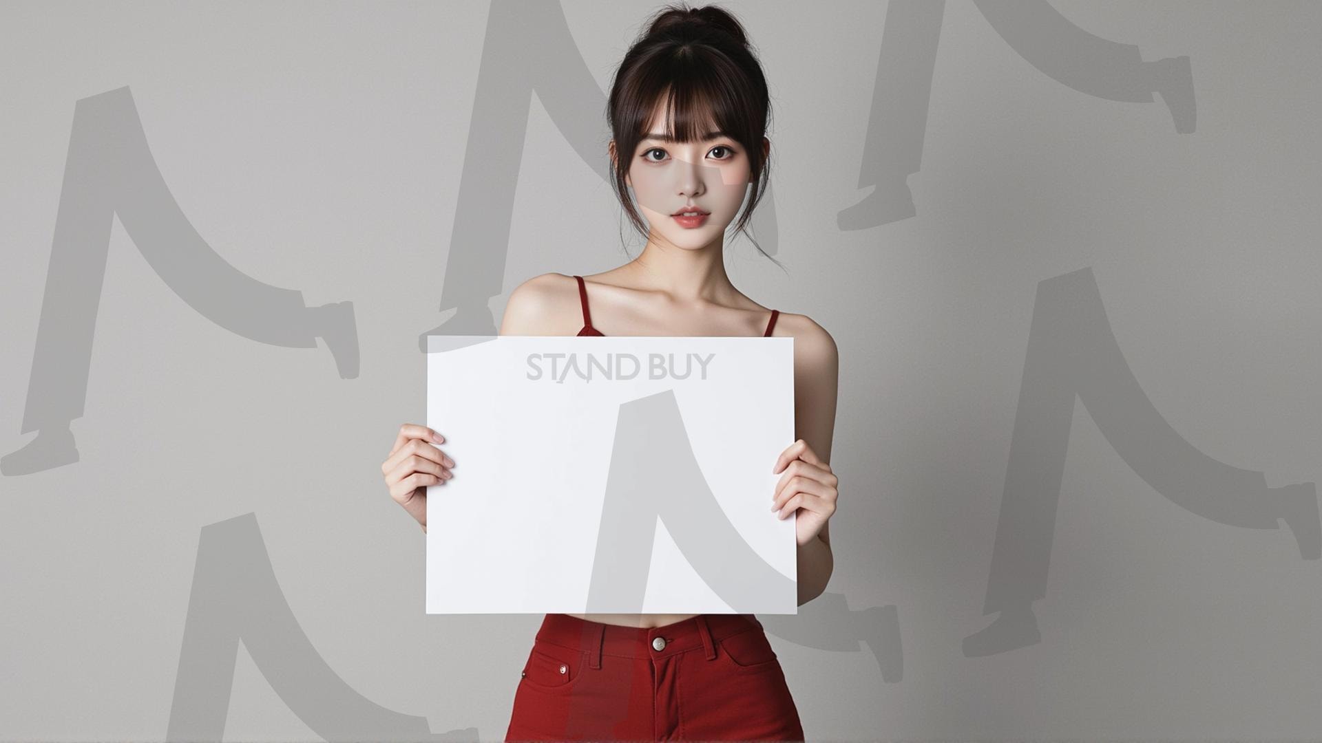 맞춤형 메시지 - 원하는 단어나 문구를 팻말에 넣어 사용 | 맞춤형 메시지, 팻말, 표지판, 안내, 경고, 광고, 정보, 프레젠테이션, ppt, 템플릿, Template, 미녀, 미인, ai | 스탠바이 STANDBUY 디지털 콘텐츠