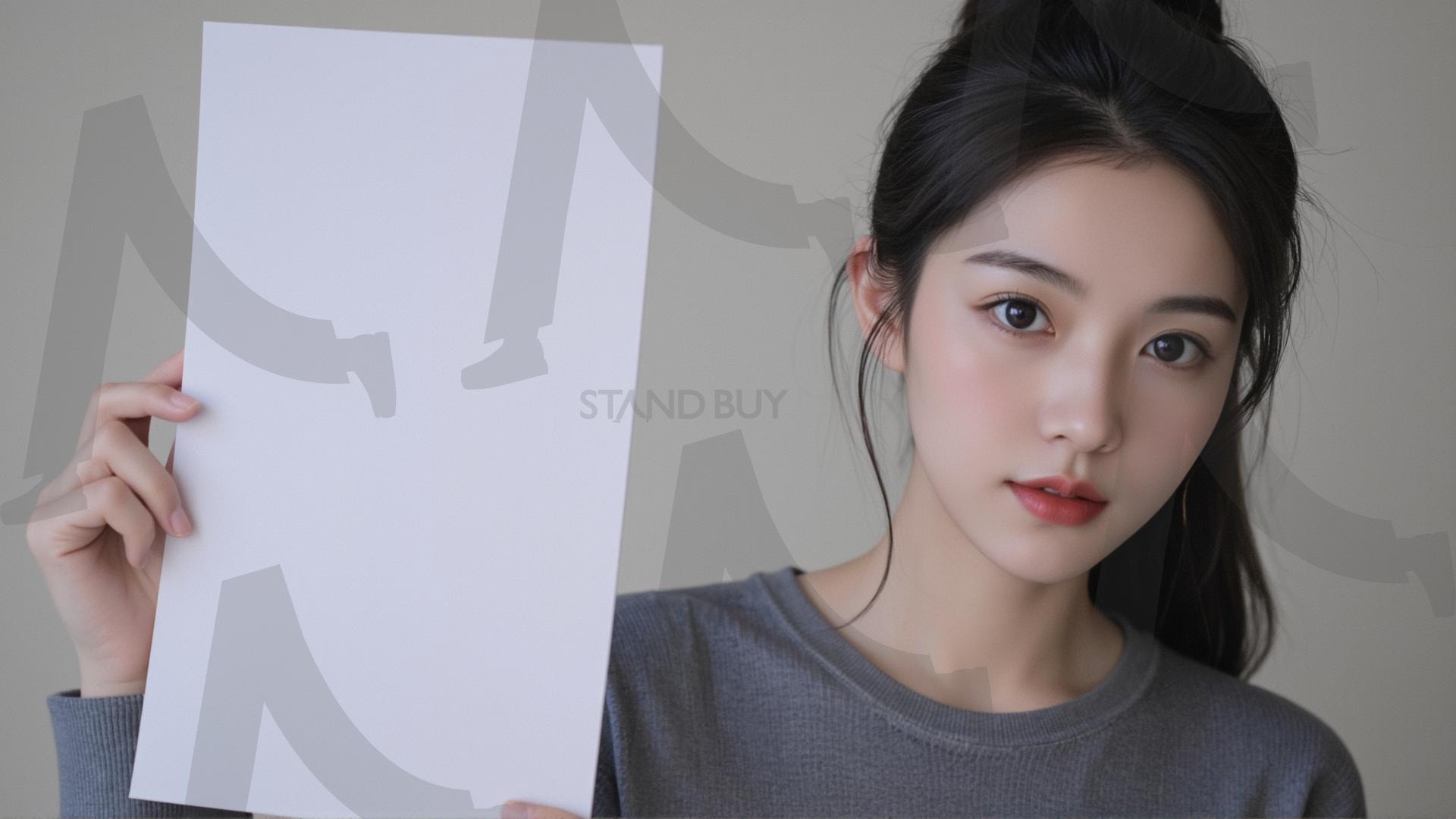 맞춤형 메시지 - 원하는 단어나 문구를 팻말에 넣어 사용 | 맞춤형 메시지, 팻말, 표지판, 안내, 경고, 광고, 정보, 프레젠테이션, ppt, 템플릿, Template, 미녀, 미인, ai | 스탠바이 STANDBUY 디지털 콘텐츠