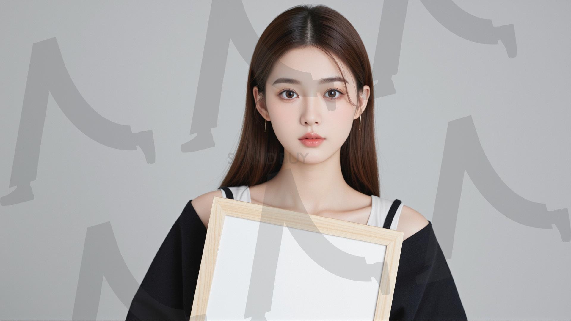 맞춤형 메시지 - 원하는 단어나 문구를 팻말에 넣어 사용 | 맞춤형 메시지, 팻말, 표지판, 안내, 경고, 광고, 정보, 프레젠테이션, ppt, 템플릿, Template, 미녀, 미인, ai | 스탠바이 STANDBUY 디지털 콘텐츠