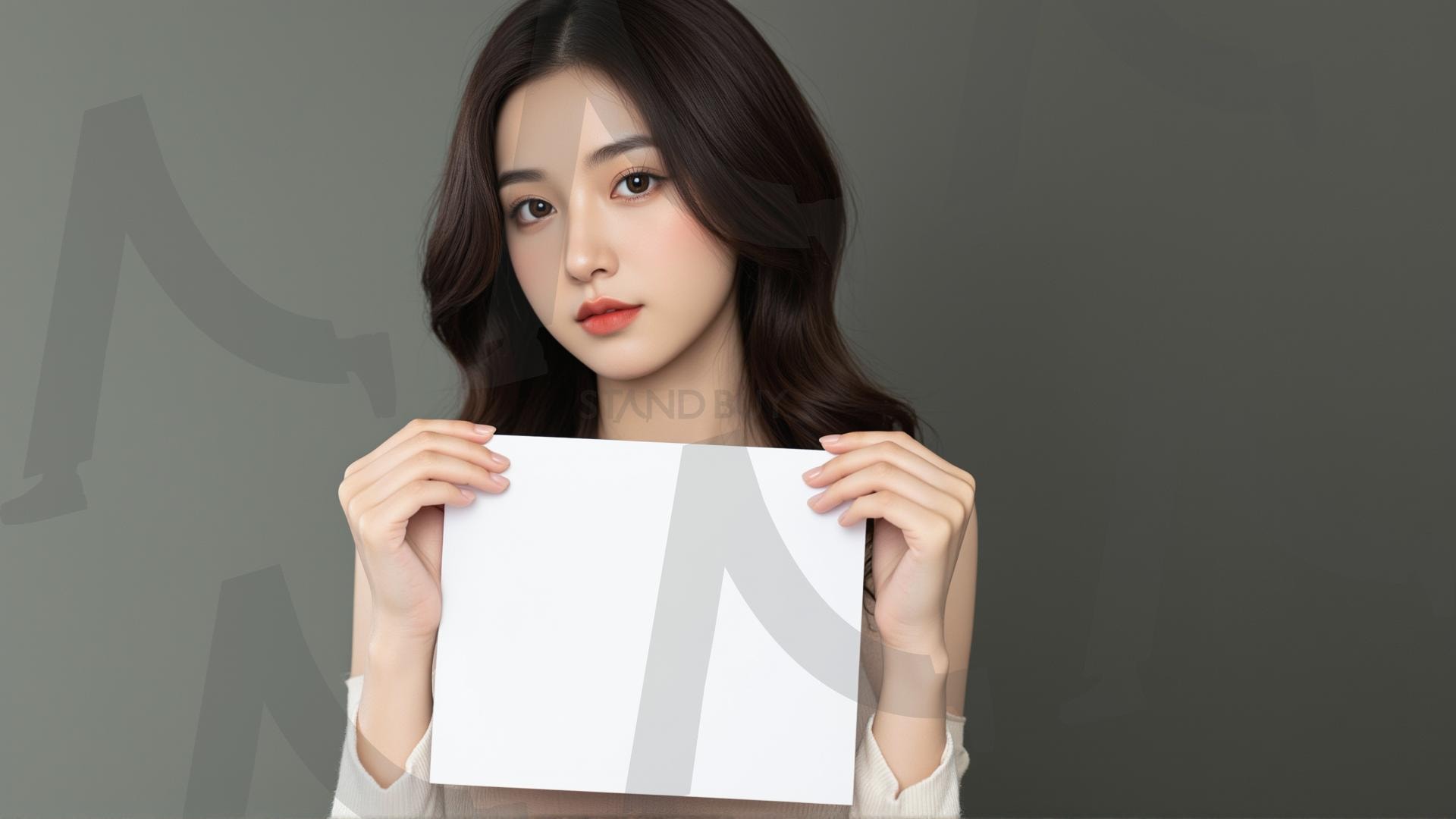 맞춤형 메시지 - 원하는 단어나 문구를 팻말에 넣어 사용 | 맞춤형 메시지, 팻말, 표지판, 안내, 경고, 광고, 정보, 프레젠테이션, ppt, 템플릿, Template, 미녀, 미인, ai | 스탠바이 STANDBUY 디지털 콘텐츠