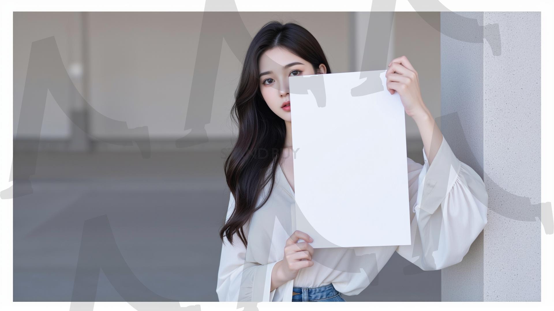 맞춤형 메시지 - 원하는 단어나 문구를 팻말에 넣어 사용 | 맞춤형 메시지, 팻말, 표지판, 안내, 경고, 광고, 정보, 프레젠테이션, ppt, 템플릿, Template, 미녀, 미인, ai | 스탠바이 STANDBUY 디지털 콘텐츠