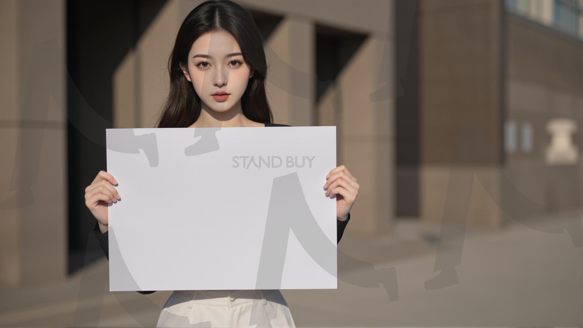 맞춤형 메시지 - 원하는 단어나 문구를 팻말에 넣어 사용 | 맞춤형 메시지, 팻말, 표지판, 안내, 경고, 광고, 정보, 프레젠테이션, ppt, 템플릿, Template, 미녀, 미인, ai | 스탠바이 STANDBUY 디지털 콘텐츠