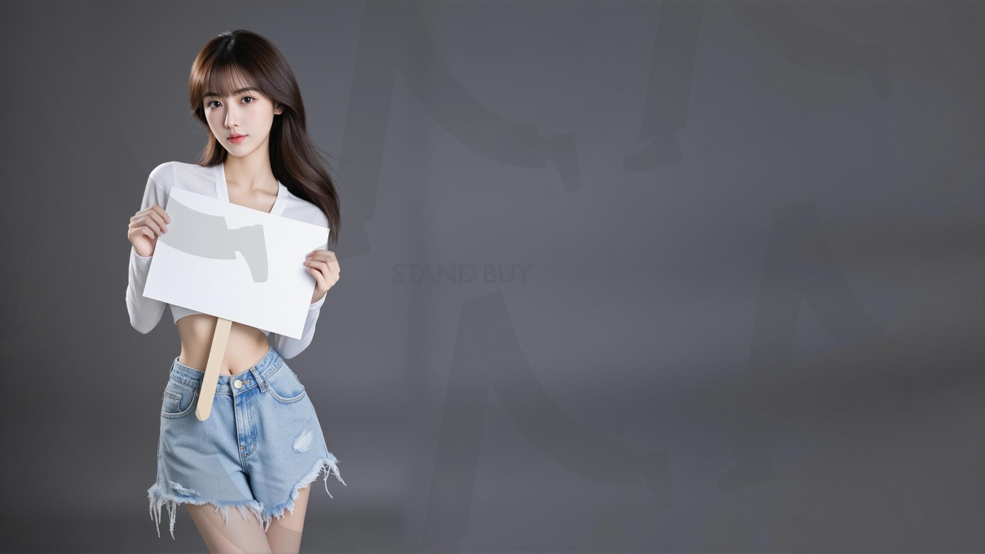 맞춤형 메시지 - 원하는 단어나 문구를 팻말에 넣어 사용 | 맞춤형 메시지, 팻말, 표지판, 안내, 경고, 광고, 정보, 프레젠테이션, ppt, 템플릿, Template, 미녀, 미인, ai | 스탠바이 STANDBUY 디지털 콘텐츠