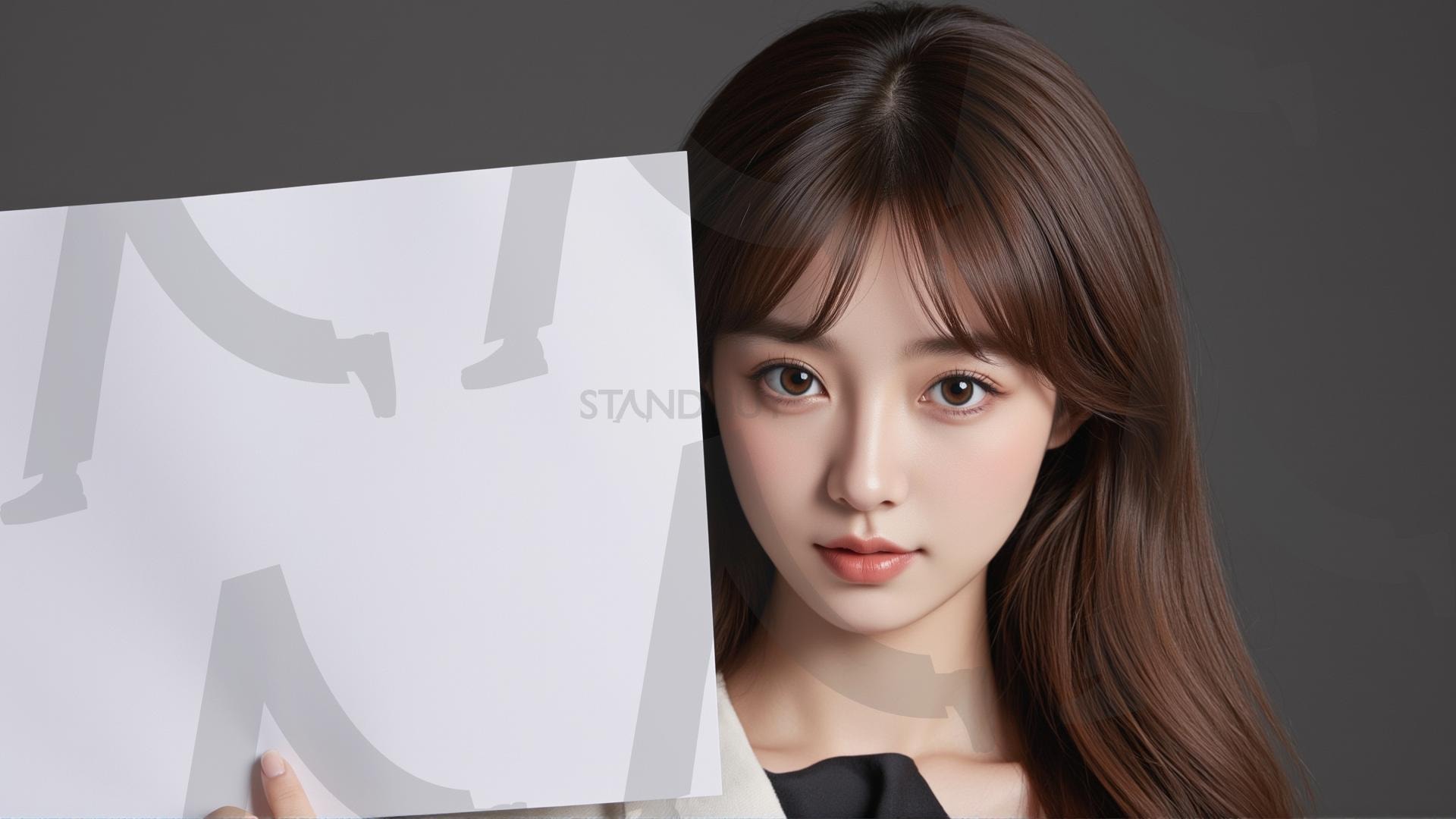 맞춤형 메시지 - 원하는 단어나 문구를 팻말에 넣어 사용 | 맞춤형 메시지, 팻말, 표지판, 안내, 경고, 광고, 정보, 프레젠테이션, ppt, 템플릿, Template, 미녀, 미인, ai | 스탠바이 STANDBUY 디지털 콘텐츠