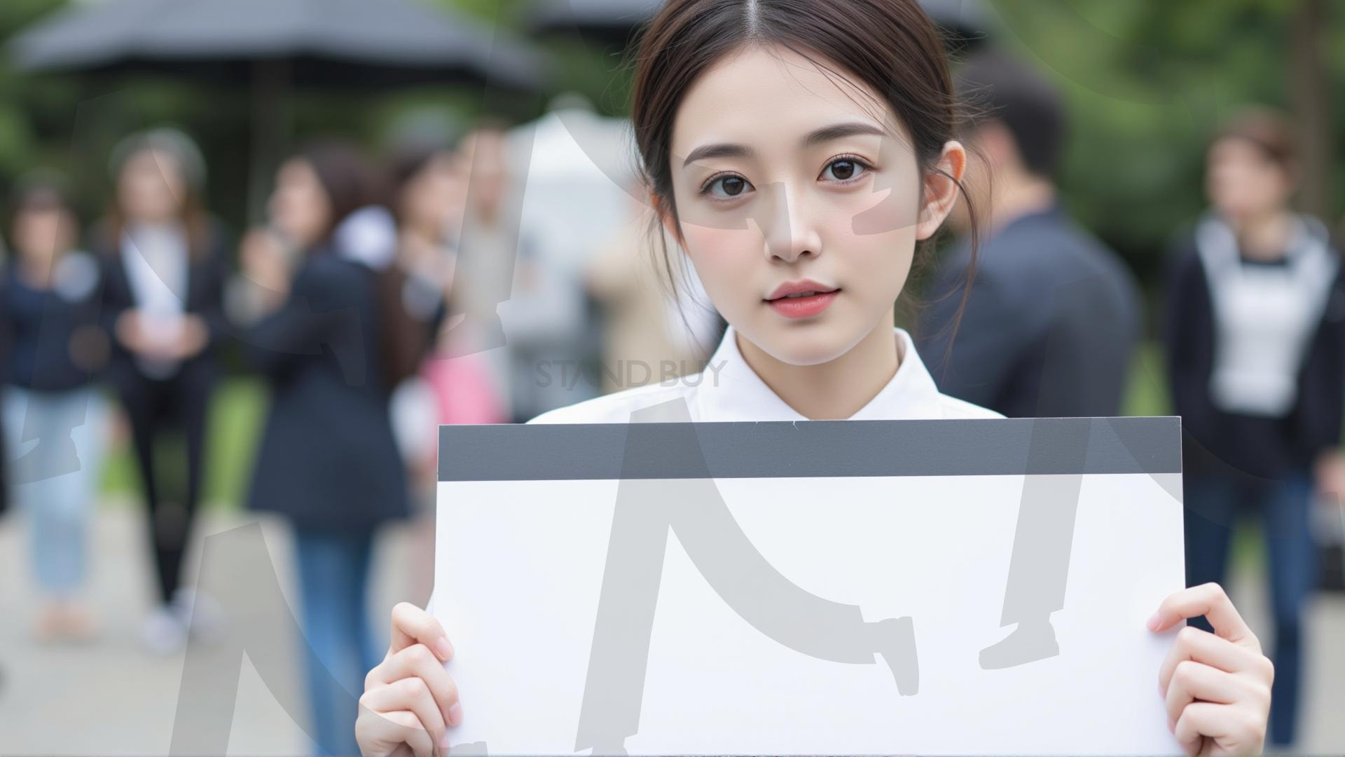 맞춤형 메시지 - 원하는 단어나 문구를 팻말에 넣어 사용 | 맞춤형 메시지, 팻말, 표지판, 안내, 경고, 광고, 정보, 프레젠테이션, ppt, 템플릿, Template, 미녀, 미인, ai | 스탠바이 STANDBUY 디지털 콘텐츠