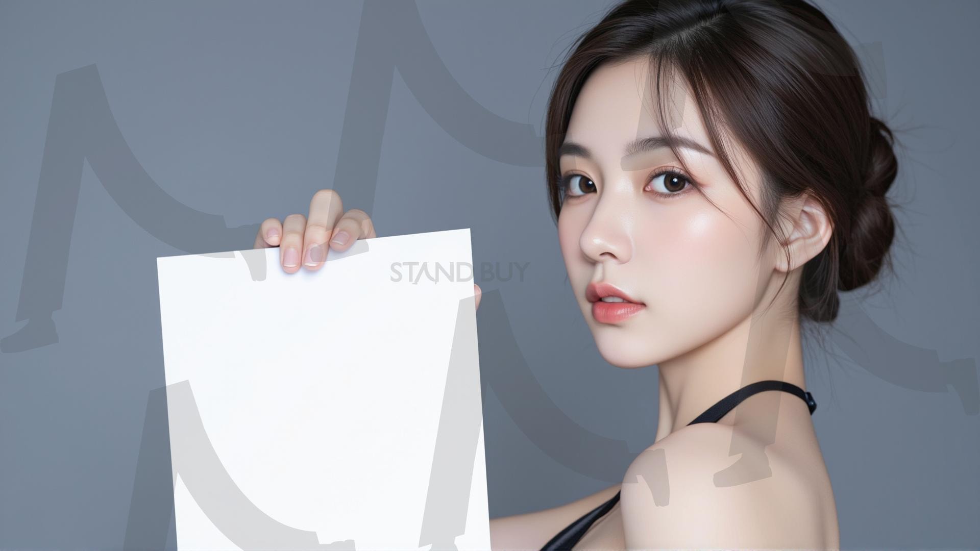 맞춤형 메시지 - 원하는 단어나 문구를 팻말에 넣어 사용 | 맞춤형 메시지, 팻말, 표지판, 안내, 경고, 광고, 정보, 프레젠테이션, ppt, 템플릿, Template, 미녀, 미인, ai | 스탠바이 STANDBUY 디지털 콘텐츠