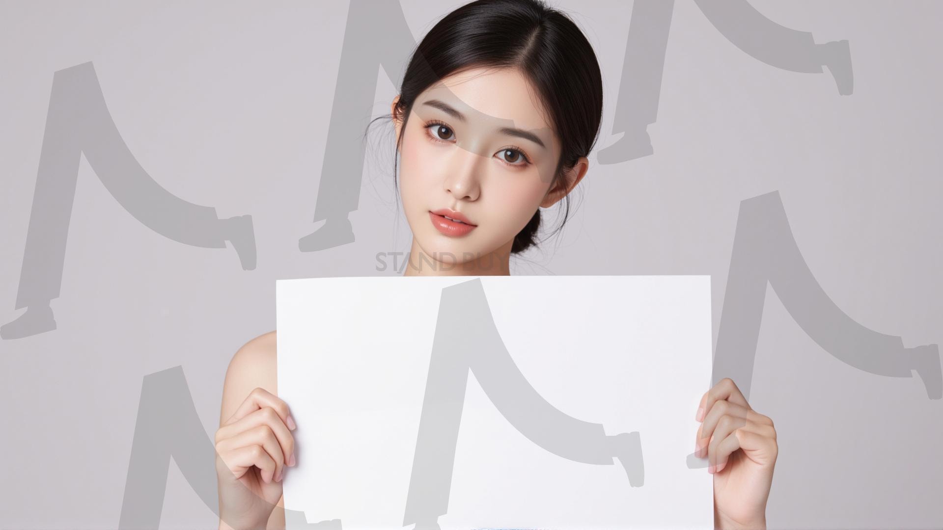 맞춤형 메시지 - 원하는 단어나 문구를 팻말에 넣어 사용 | 맞춤형 메시지, 팻말, 표지판, 안내, 경고, 광고, 정보, 프레젠테이션, ppt, 템플릿, Template, 미녀, 미인, ai | 스탠바이 STANDBUY 디지털 콘텐츠