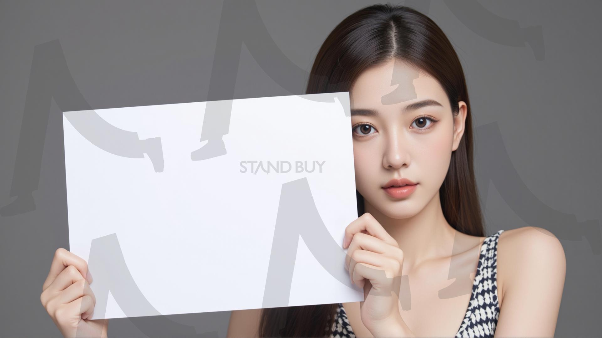 맞춤형 메시지 - 원하는 단어나 문구를 팻말에 넣어 사용 | 맞춤형 메시지, 팻말, 표지판, 안내, 경고, 광고, 정보, 프레젠테이션, ppt, 템플릿, Template, 미녀, 미인, ai | 스탠바이 STANDBUY 디지털 콘텐츠