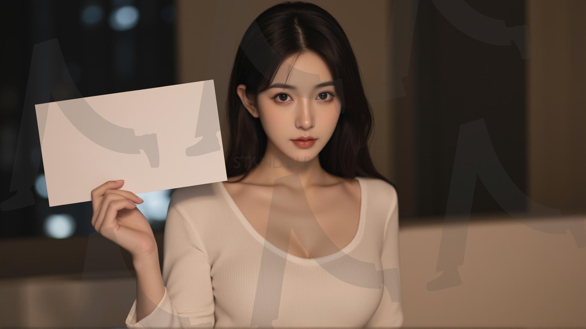 맞춤형 메시지 - 원하는 단어나 문구를 팻말에 넣어 사용 | 맞춤형 메시지, 팻말, 표지판, 안내, 경고, 광고, 정보, 프레젠테이션, ppt, 템플릿, Template, 미녀, 미인, ai | 스탠바이 STANDBUY 디지털 콘텐츠