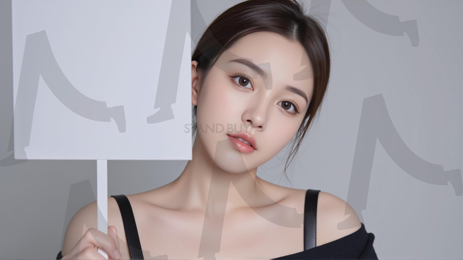 맞춤형 메시지 - 원하는 단어나 문구를 팻말에 넣어 사용 | 맞춤형 메시지, 팻말, 표지판, 안내, 경고, 광고, 정보, 프레젠테이션, ppt, 템플릿, Template, 미녀, 미인, ai | 스탠바이 STANDBUY 디지털 콘텐츠