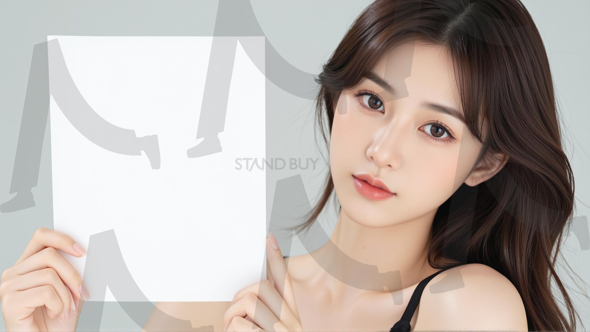 맞춤형 메시지 - 원하는 단어나 문구를 팻말에 넣어 사용 | 맞춤형 메시지, 팻말, 표지판, 안내, 경고, 광고, 정보, 프레젠테이션, ppt, 템플릿, Template, 미녀, 미인, ai | 스탠바이 STANDBUY 디지털 콘텐츠