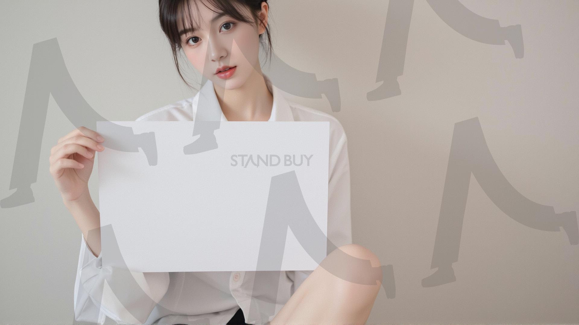 맞춤형 메시지 - 원하는 단어나 문구를 팻말에 넣어 사용 | 맞춤형 메시지, 팻말, 표지판, 안내, 경고, 광고, 정보, 프레젠테이션, ppt, 템플릿, Template, 미녀, 미인, ai | 스탠바이 STANDBUY 디지털 콘텐츠