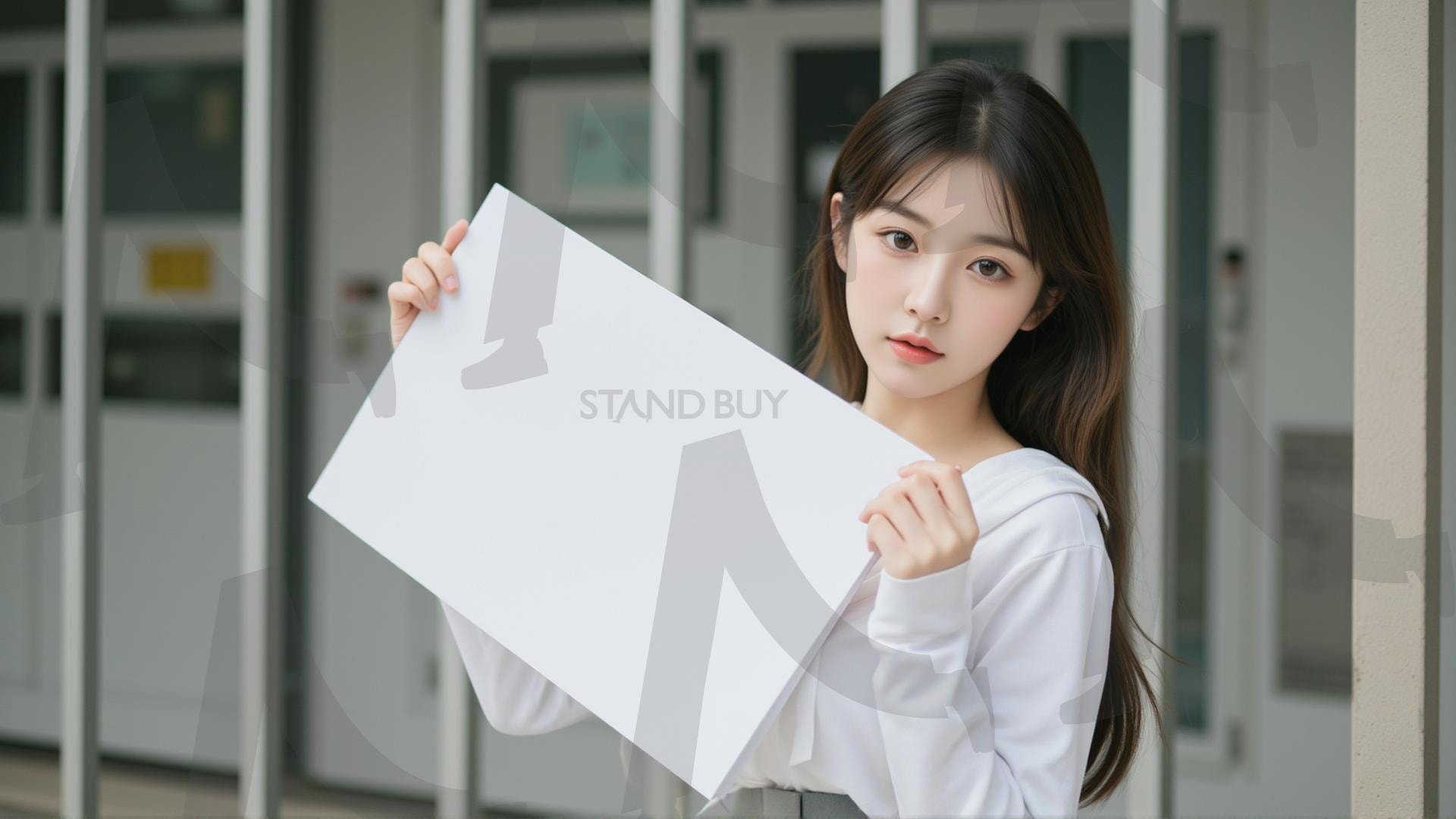 맞춤형 메시지 - 원하는 단어나 문구를 팻말에 넣어 사용 | 맞춤형 메시지, 팻말, 표지판, 안내, 경고, 광고, 정보, 프레젠테이션, ppt, 템플릿, Template, 미녀, 미인, ai | 스탠바이 STANDBUY 디지털 콘텐츠