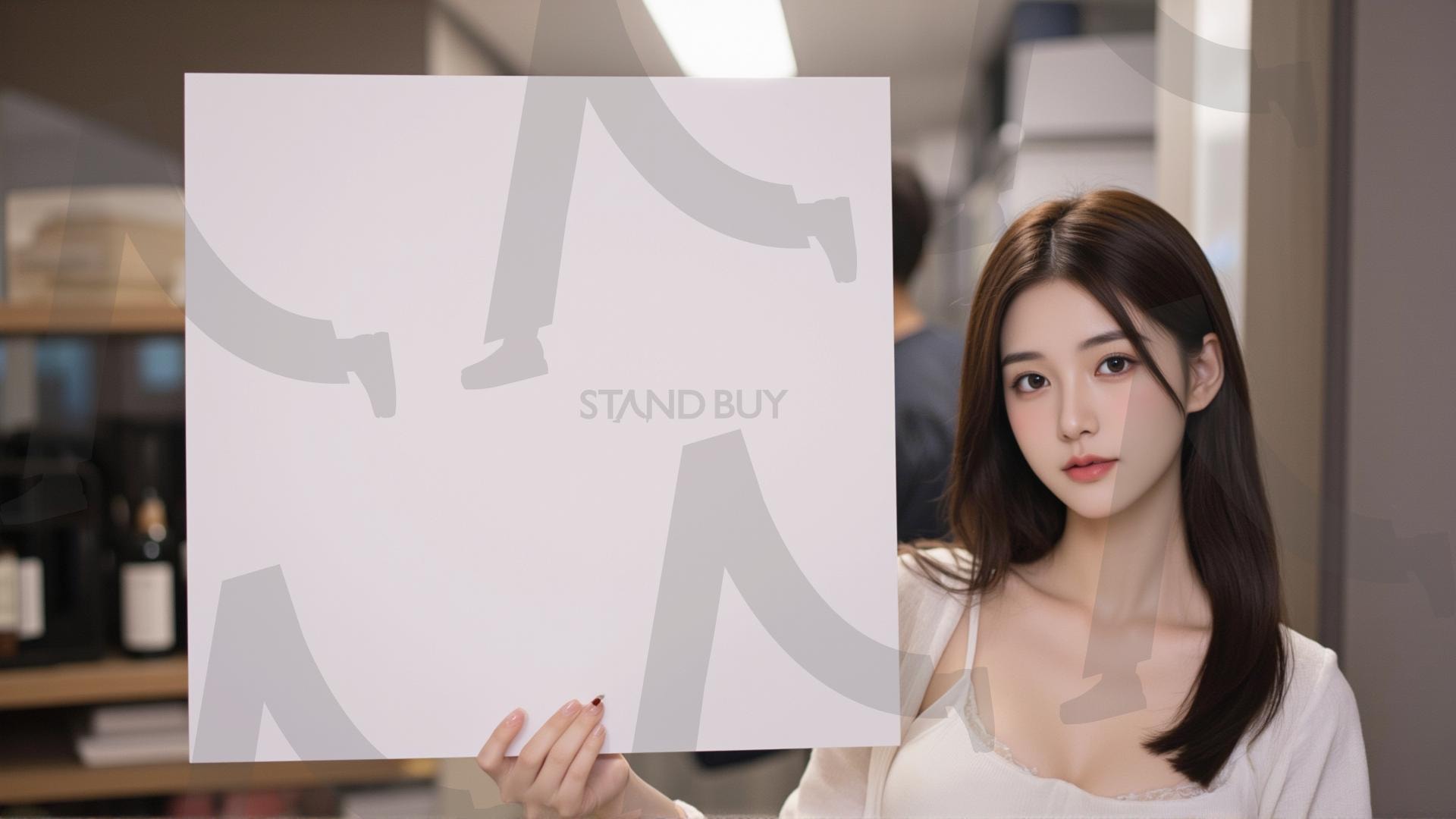 맞춤형 메시지 - 원하는 단어나 문구를 팻말에 넣어 사용 | 맞춤형 메시지, 팻말, 표지판, 안내, 경고, 광고, 정보, 프레젠테이션, ppt, 템플릿, Template, 미녀, 미인, ai | 스탠바이 STANDBUY 디지털 콘텐츠