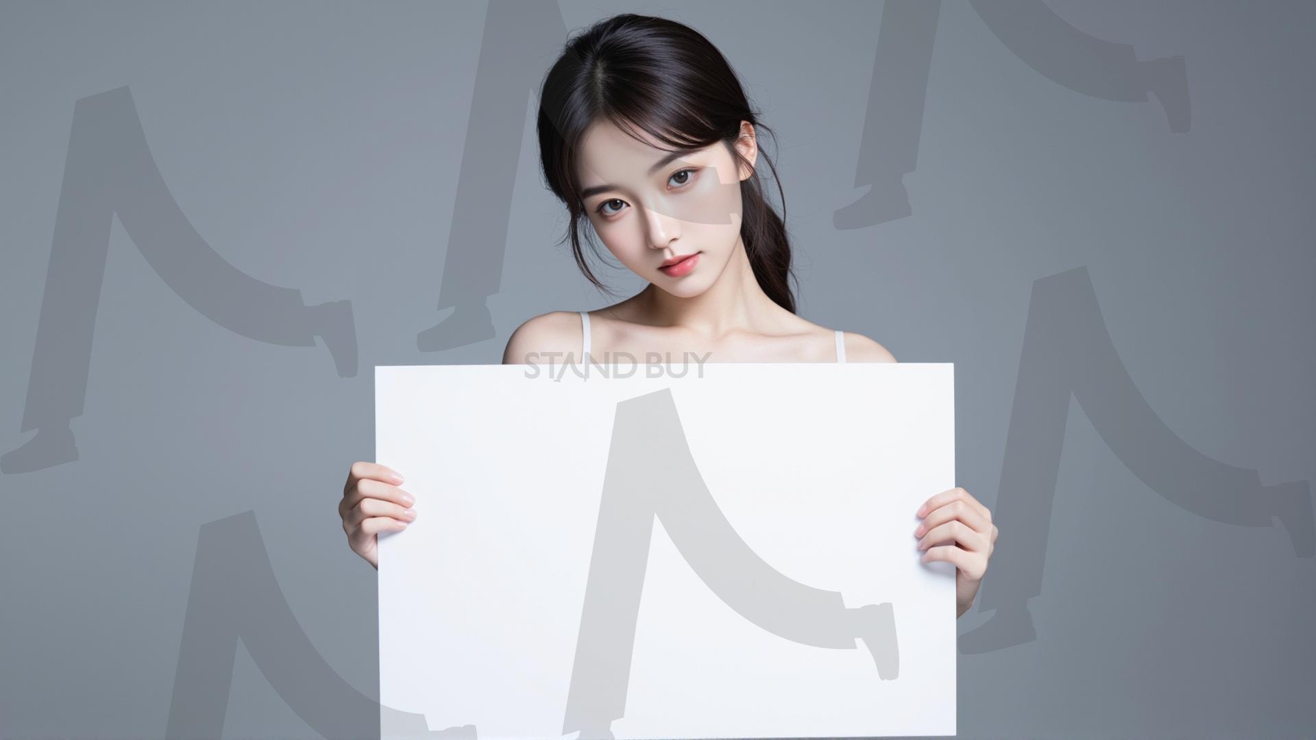 맞춤형 메시지 - 원하는 단어나 문구를 팻말에 넣어 사용 | 맞춤형 메시지, 팻말, 표지판, 안내, 경고, 광고, 정보, 프레젠테이션, ppt, 템플릿, Template, 미녀, 미인, ai | 스탠바이 STANDBUY 디지털 콘텐츠