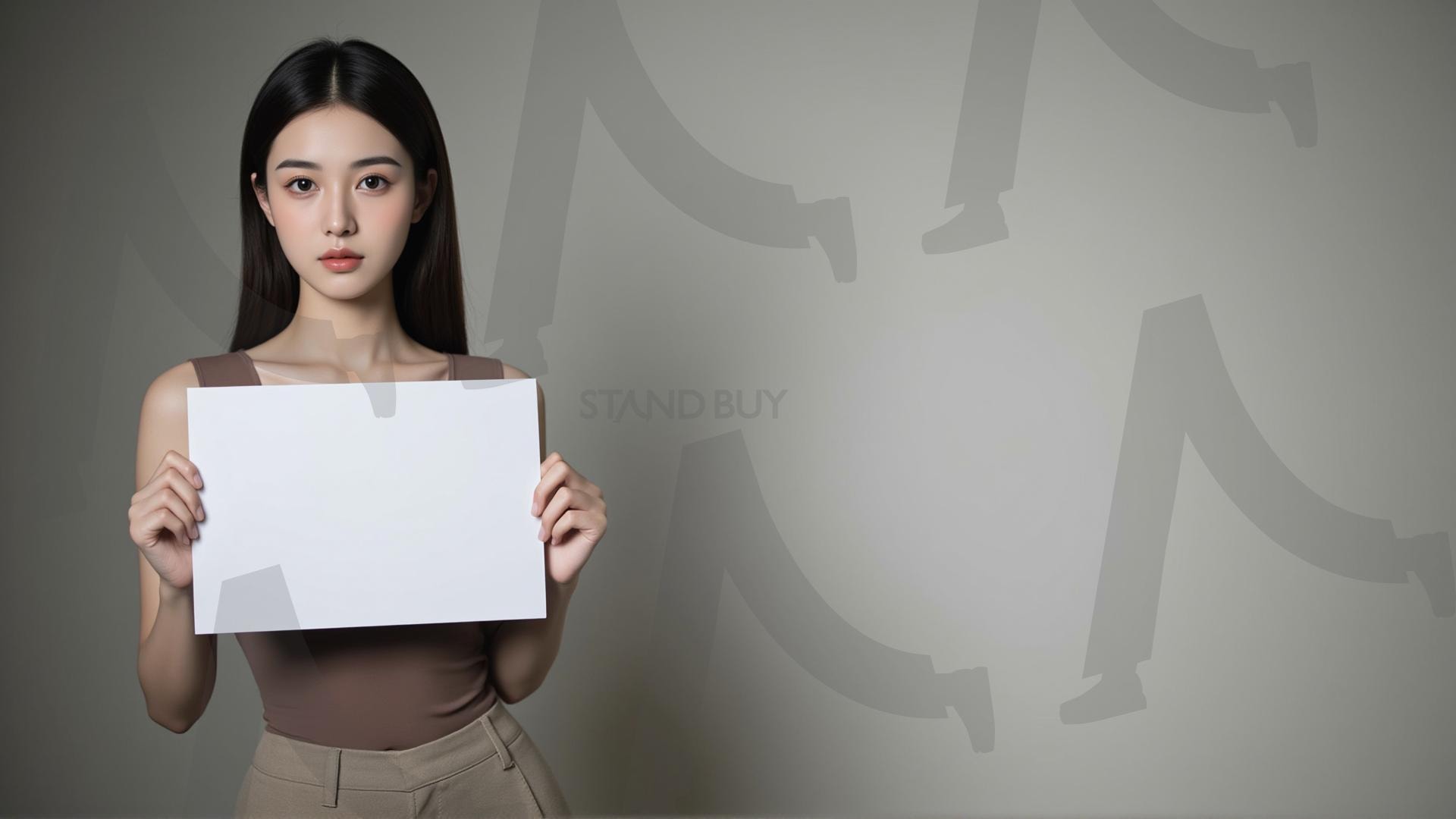 맞춤형 메시지 - 원하는 단어나 문구를 팻말에 넣어 사용 | 맞춤형 메시지, 팻말, 표지판, 안내, 경고, 광고, 정보, 프레젠테이션, ppt, 템플릿, Template, 미녀, 미인, ai | 스탠바이 STANDBUY 디지털 콘텐츠