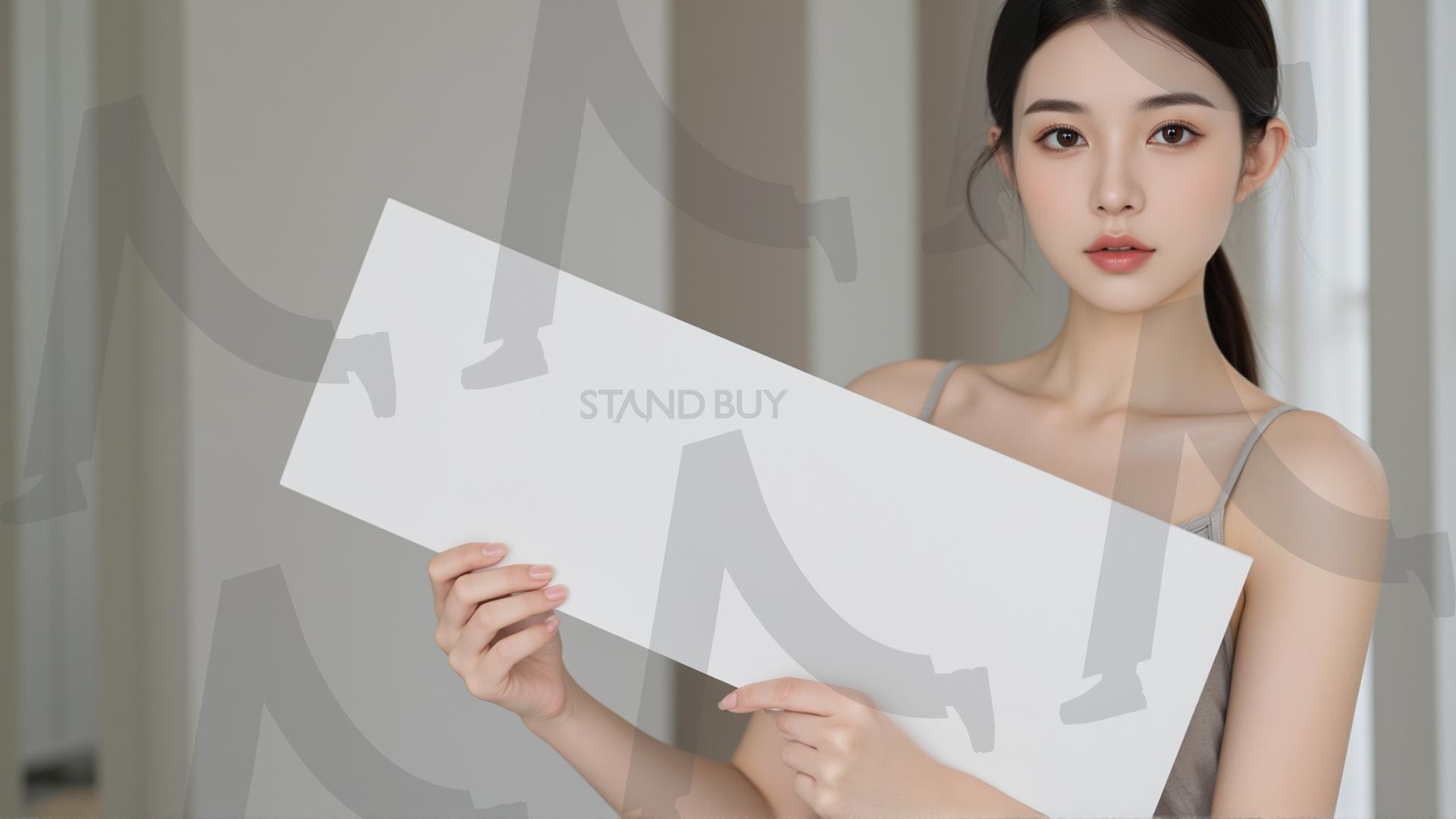 맞춤형 메시지 - 원하는 단어나 문구를 팻말에 넣어 사용 | 맞춤형 메시지, 팻말, 표지판, 안내, 경고, 광고, 정보, 프레젠테이션, ppt, 템플릿, Template, 미녀, 미인, ai | 스탠바이 STANDBUY 디지털 콘텐츠