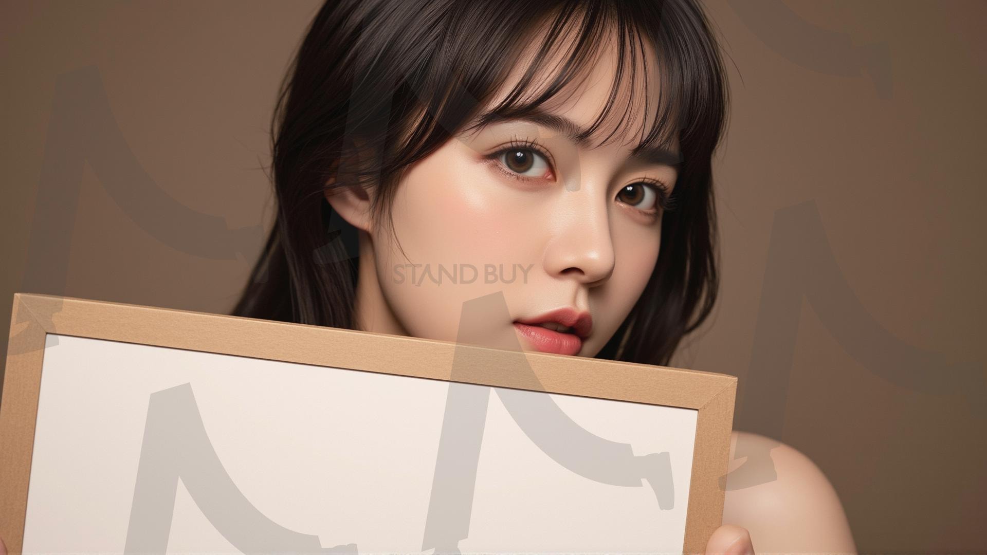 맞춤형 메시지 - 원하는 단어나 문구를 팻말에 넣어 사용 | 맞춤형 메시지, 팻말, 표지판, 안내, 경고, 광고, 정보, 프레젠테이션, ppt, 템플릿, Template, 미녀, 미인, ai | 스탠바이 STANDBUY 디지털 콘텐츠