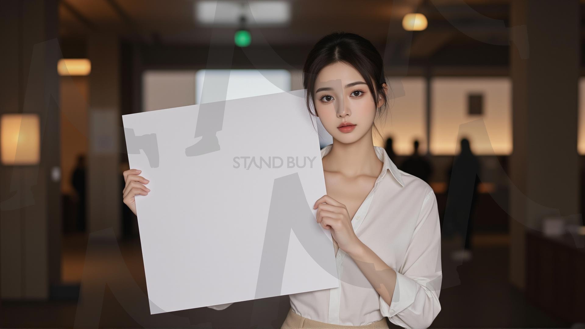 맞춤형 메시지 - 원하는 단어나 문구를 팻말에 넣어 사용 | 맞춤형 메시지, 팻말, 표지판, 안내, 경고, 광고, 정보, 프레젠테이션, ppt, 템플릿, Template, 미녀, 미인, ai | 스탠바이 STANDBUY 디지털 콘텐츠