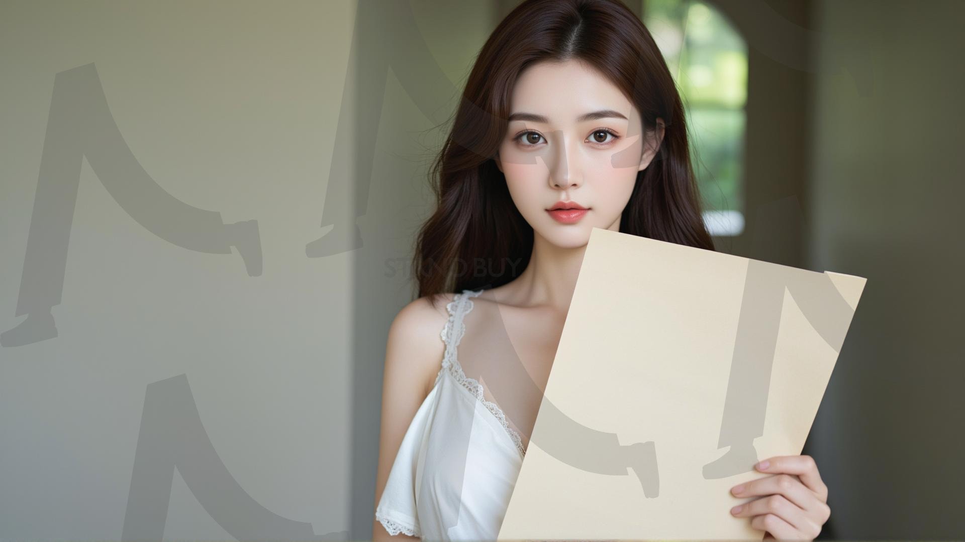 맞춤형 메시지 - 원하는 단어나 문구를 팻말에 넣어 사용 | 맞춤형 메시지, 팻말, 표지판, 안내, 경고, 광고, 정보, 프레젠테이션, ppt, 템플릿, Template, 미녀, 미인, ai | 스탠바이 STANDBUY 디지털 콘텐츠