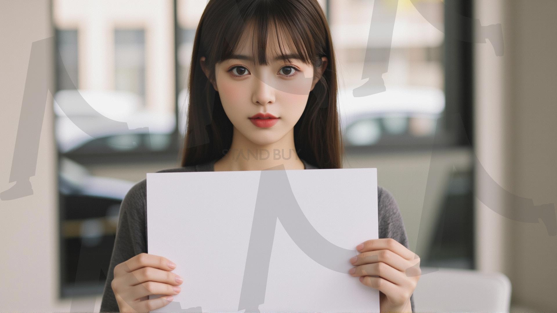 맞춤형 메시지 - 원하는 단어나 문구를 팻말에 넣어 사용 | 맞춤형 메시지, 팻말, 표지판, 안내, 경고, 광고, 정보, 프레젠테이션, ppt, 템플릿, Template, 미녀, 미인, ai | 스탠바이 STANDBUY 디지털 콘텐츠