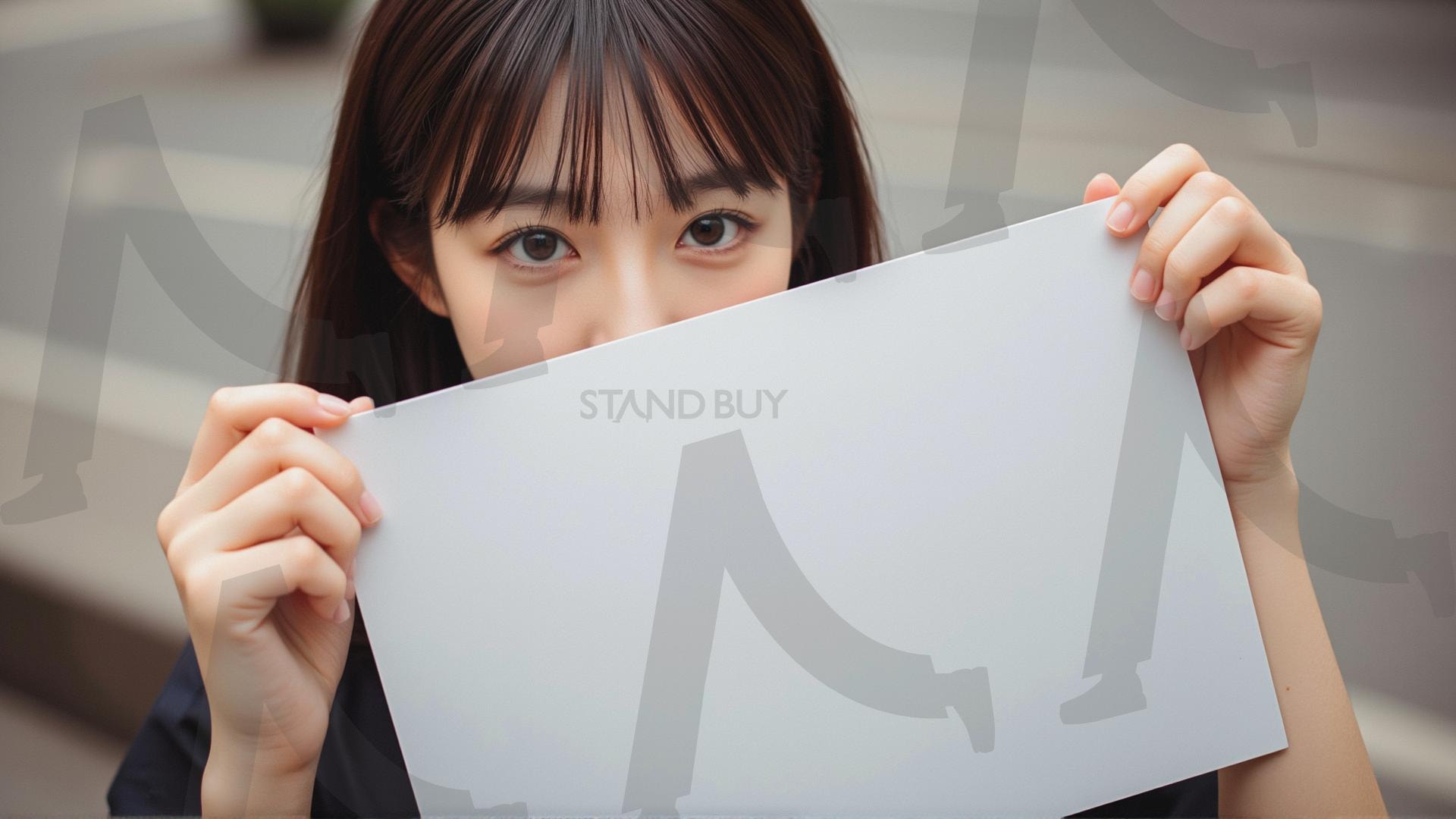 맞춤형 메시지 - 원하는 단어나 문구를 팻말에 넣어 사용 | 맞춤형 메시지, 팻말, 표지판, 안내, 경고, 광고, 정보, 프레젠테이션, ppt, 템플릿, Template, 미녀, 미인, ai | 스탠바이 STANDBUY 디지털 콘텐츠