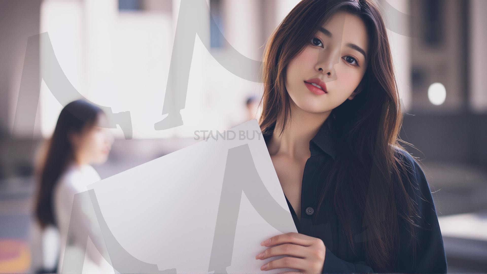 맞춤형 메시지 - 원하는 단어나 문구를 팻말에 넣어 사용 | 맞춤형 메시지, 팻말, 표지판, 안내, 경고, 광고, 정보, 프레젠테이션, ppt, 템플릿, Template, 미녀, 미인, ai | 스탠바이 STANDBUY 디지털 콘텐츠