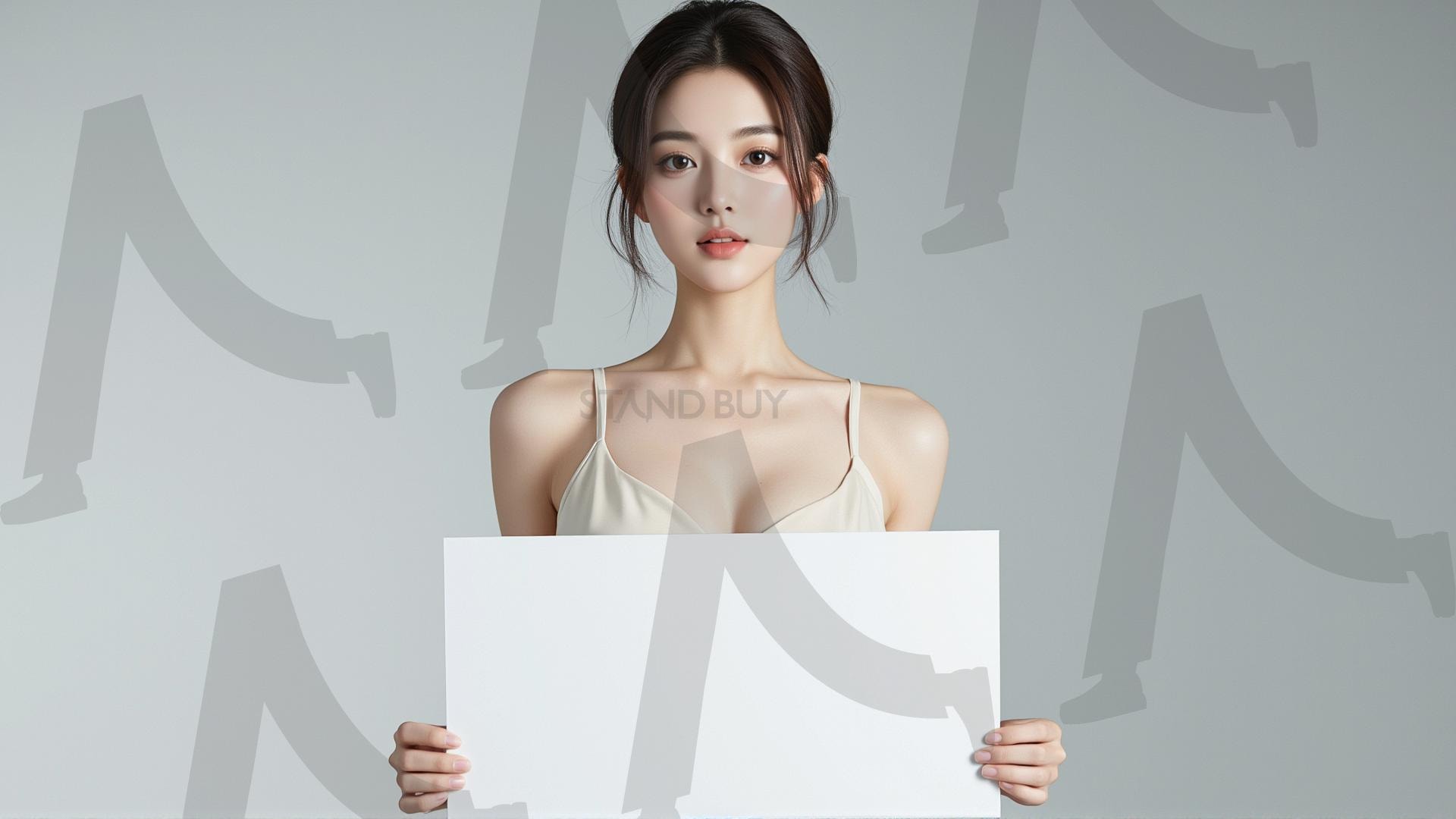 맞춤형 메시지 - 원하는 단어나 문구를 팻말에 넣어 사용 | 맞춤형 메시지, 팻말, 표지판, 안내, 경고, 광고, 정보, 프레젠테이션, ppt, 템플릿, Template, 미녀, 미인, ai | 스탠바이 STANDBUY 디지털 콘텐츠