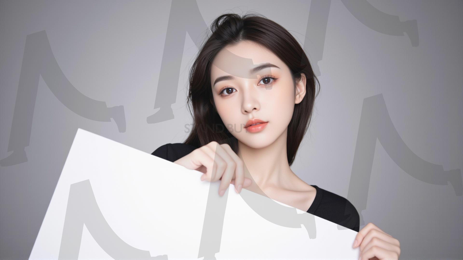 맞춤형 메시지 - 원하는 단어나 문구를 팻말에 넣어 사용 | 맞춤형 메시지, 팻말, 표지판, 안내, 경고, 광고, 정보, 프레젠테이션, ppt, 템플릿, Template, 미녀, 미인, ai | 스탠바이 STANDBUY 디지털 콘텐츠