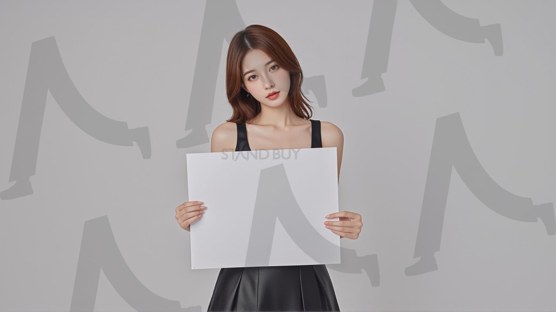 맞춤형 메시지 - 원하는 단어나 문구를 팻말에 넣어 사용 | 맞춤형 메시지, 팻말, 표지판, 안내, 경고, 광고, 정보, 프레젠테이션, ppt, 템플릿, Template, 미녀, 미인, ai | 스탠바이 STANDBUY 디지털 콘텐츠