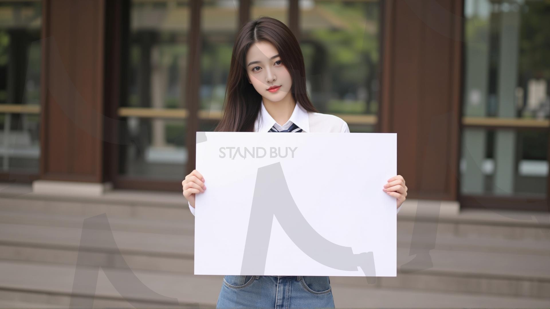 맞춤형 메시지 - 원하는 단어나 문구를 팻말에 넣어 사용 | 맞춤형 메시지, 팻말, 표지판, 안내, 경고, 광고, 정보, 프레젠테이션, ppt, 템플릿, Template, 미녀, 미인, ai | 스탠바이 STANDBUY 디지털 콘텐츠