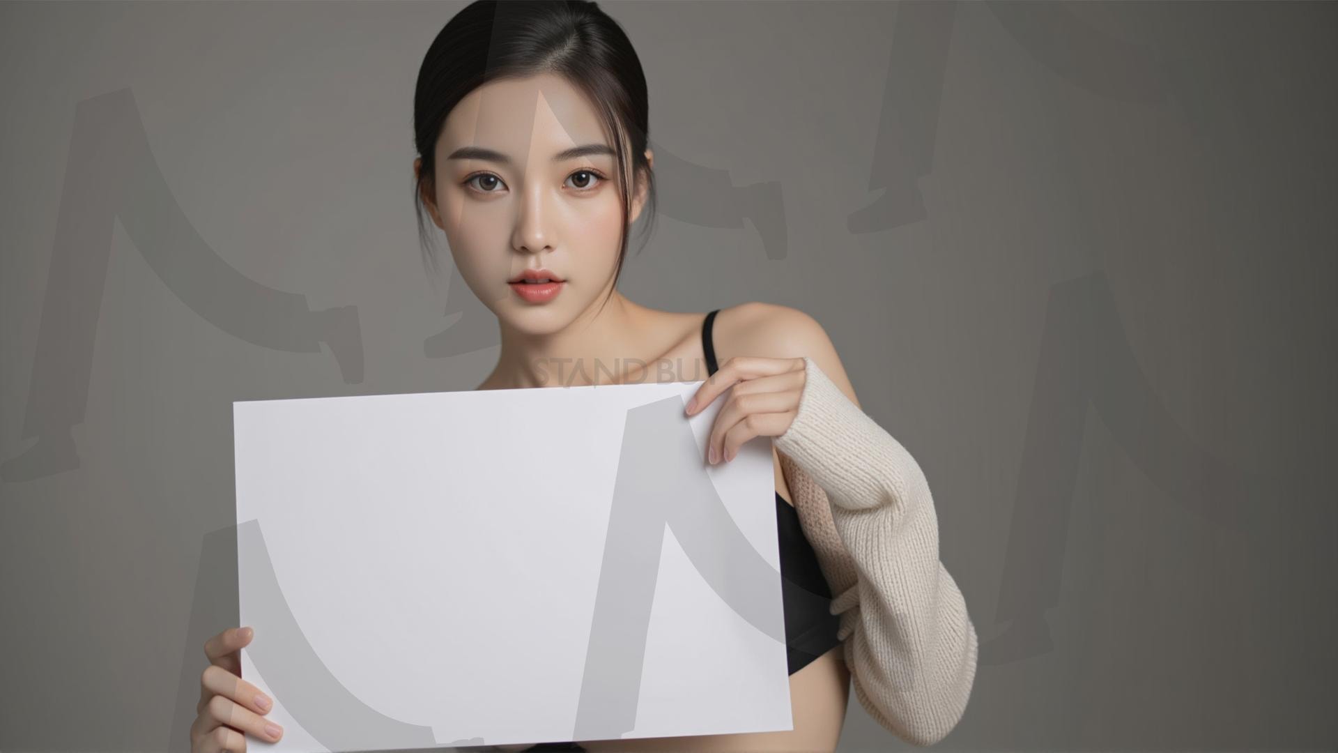 맞춤형 메시지 - 원하는 단어나 문구를 팻말에 넣어 사용 | 맞춤형 메시지, 팻말, 표지판, 안내, 경고, 광고, 정보, 프레젠테이션, ppt, 템플릿, Template, 미녀, 미인, ai | 스탠바이 STANDBUY 디지털 콘텐츠