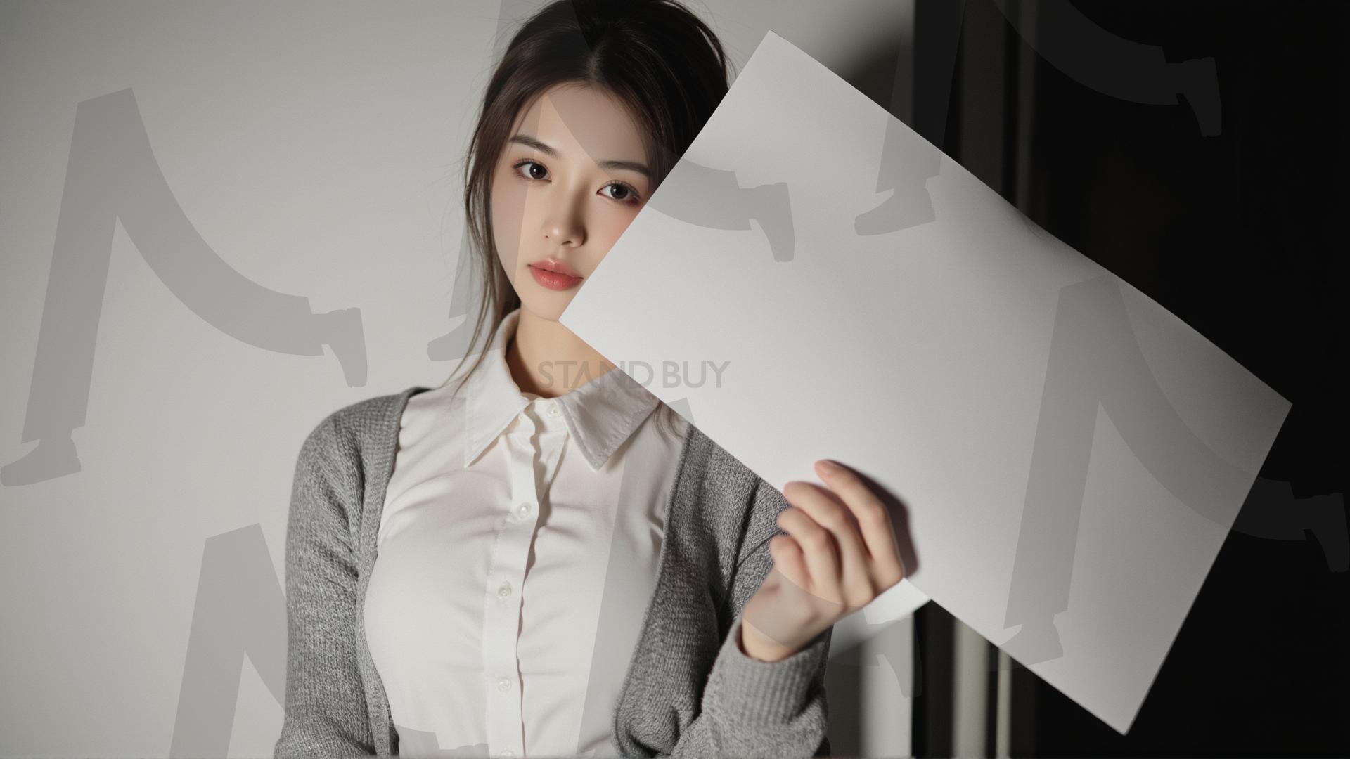 맞춤형 메시지 - 원하는 단어나 문구를 팻말에 넣어 사용 | 맞춤형 메시지, 팻말, 표지판, 안내, 경고, 광고, 정보, 프레젠테이션, ppt, 템플릿, Template, 미녀, 미인, ai | 스탠바이 STANDBUY 디지털 콘텐츠