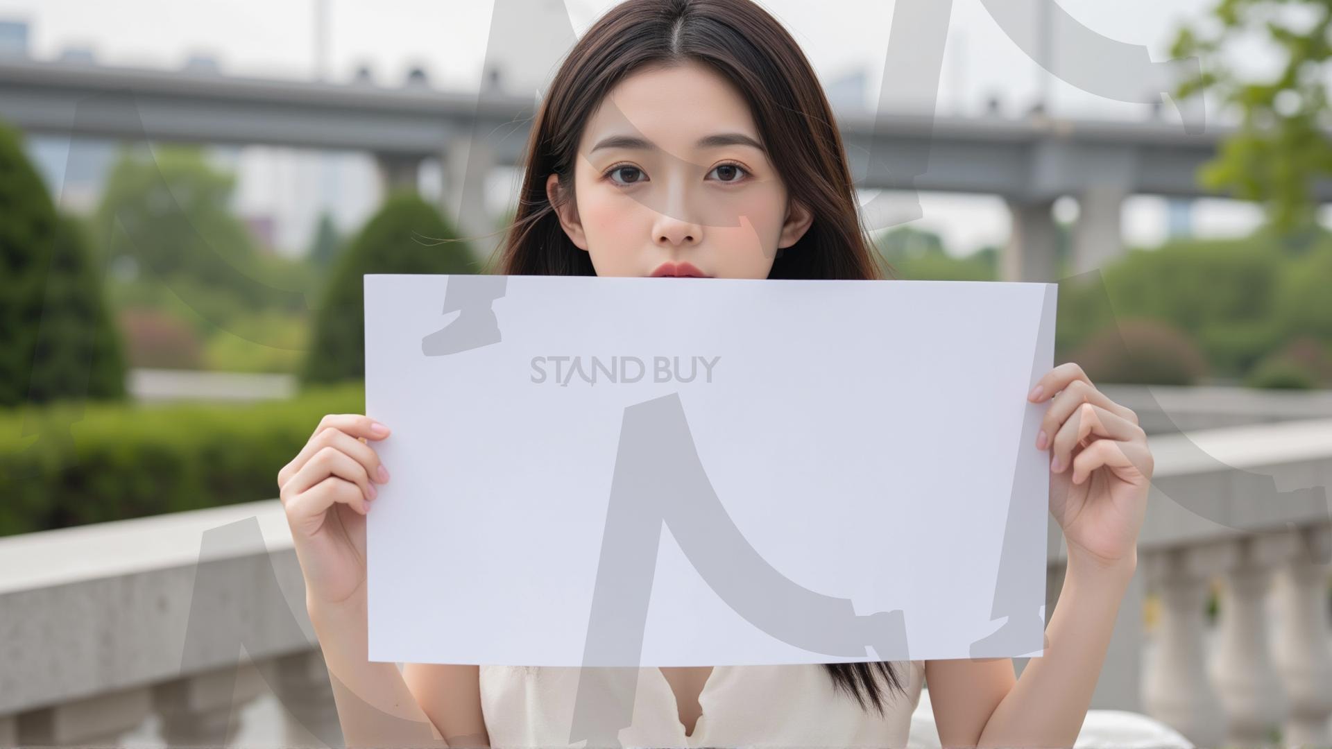 맞춤형 메시지 - 원하는 단어나 문구를 팻말에 넣어 사용 | 맞춤형 메시지, 팻말, 표지판, 안내, 경고, 광고, 정보, 프레젠테이션, ppt, 템플릿, Template, 미녀, 미인, ai | 스탠바이 STANDBUY 디지털 콘텐츠