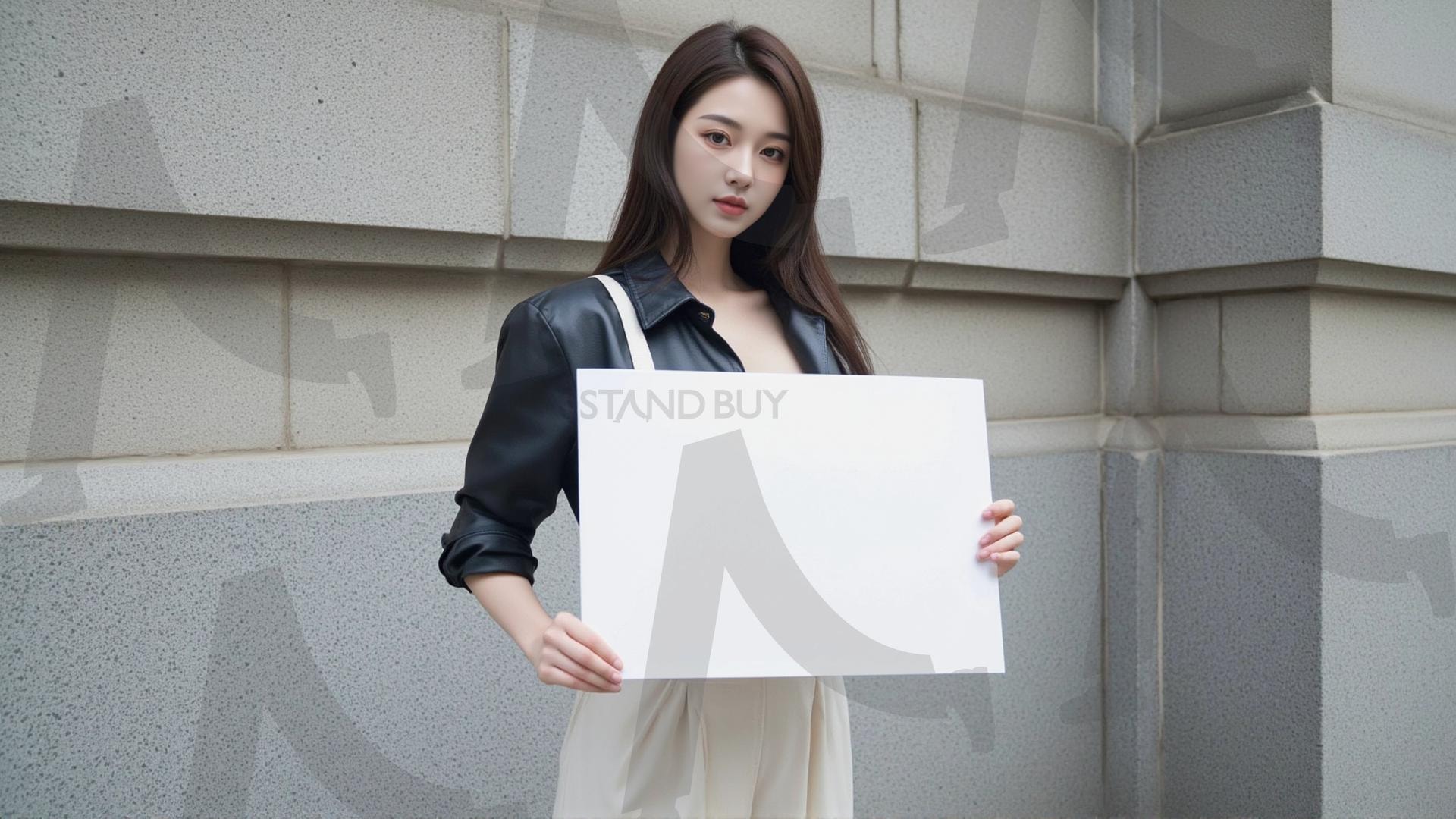 맞춤형 메시지 - 원하는 단어나 문구를 팻말에 넣어 사용 | 맞춤형 메시지, 팻말, 표지판, 안내, 경고, 광고, 정보, 프레젠테이션, ppt, 템플릿, Template, 미녀, 미인, ai | 스탠바이 STANDBUY 디지털 콘텐츠