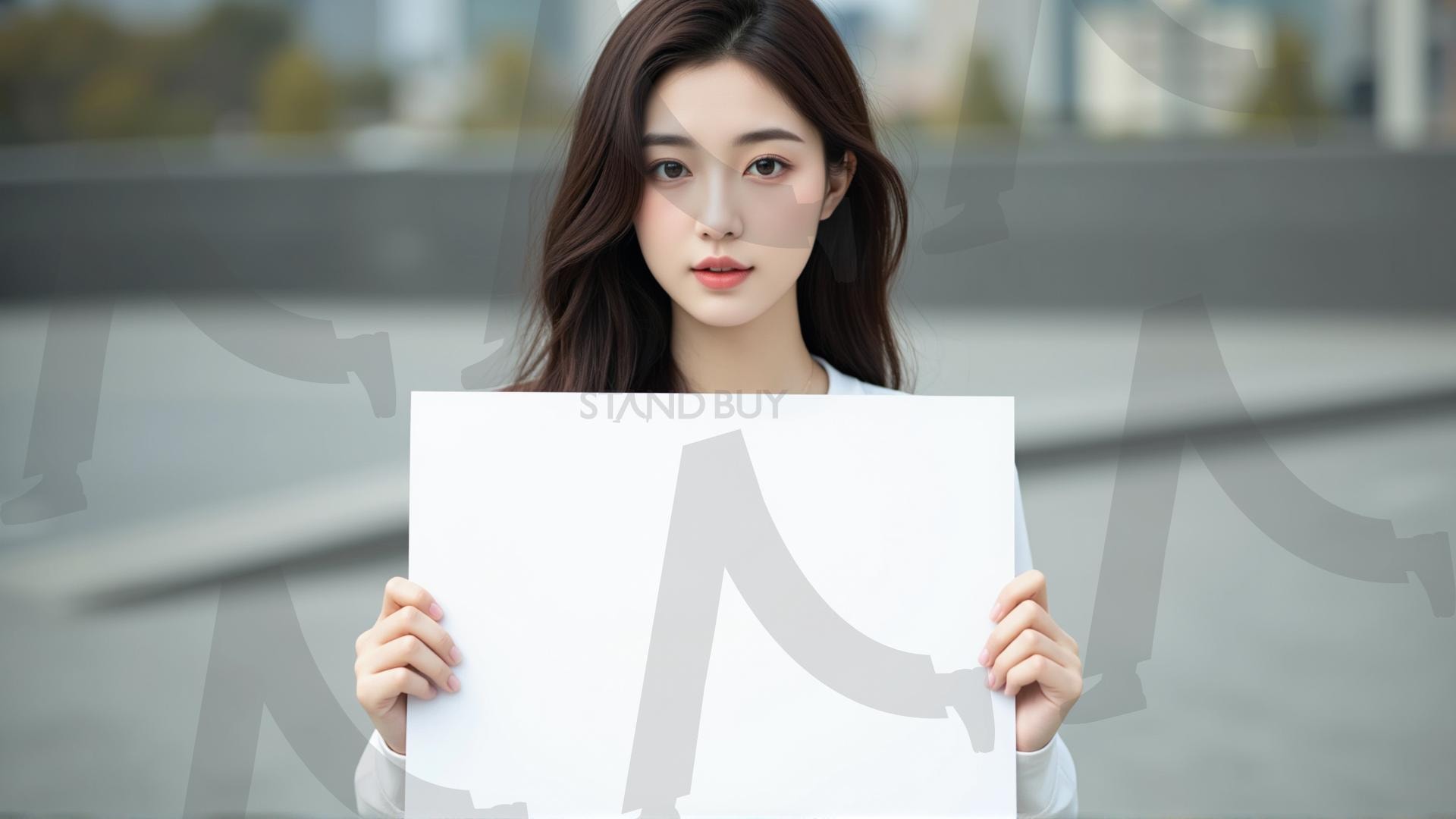 맞춤형 메시지 - 원하는 단어나 문구를 팻말에 넣어 사용 | 맞춤형 메시지, 팻말, 표지판, 안내, 경고, 광고, 정보, 프레젠테이션, ppt, 템플릿, Template, 미녀, 미인, ai | 스탠바이 STANDBUY 디지털 콘텐츠