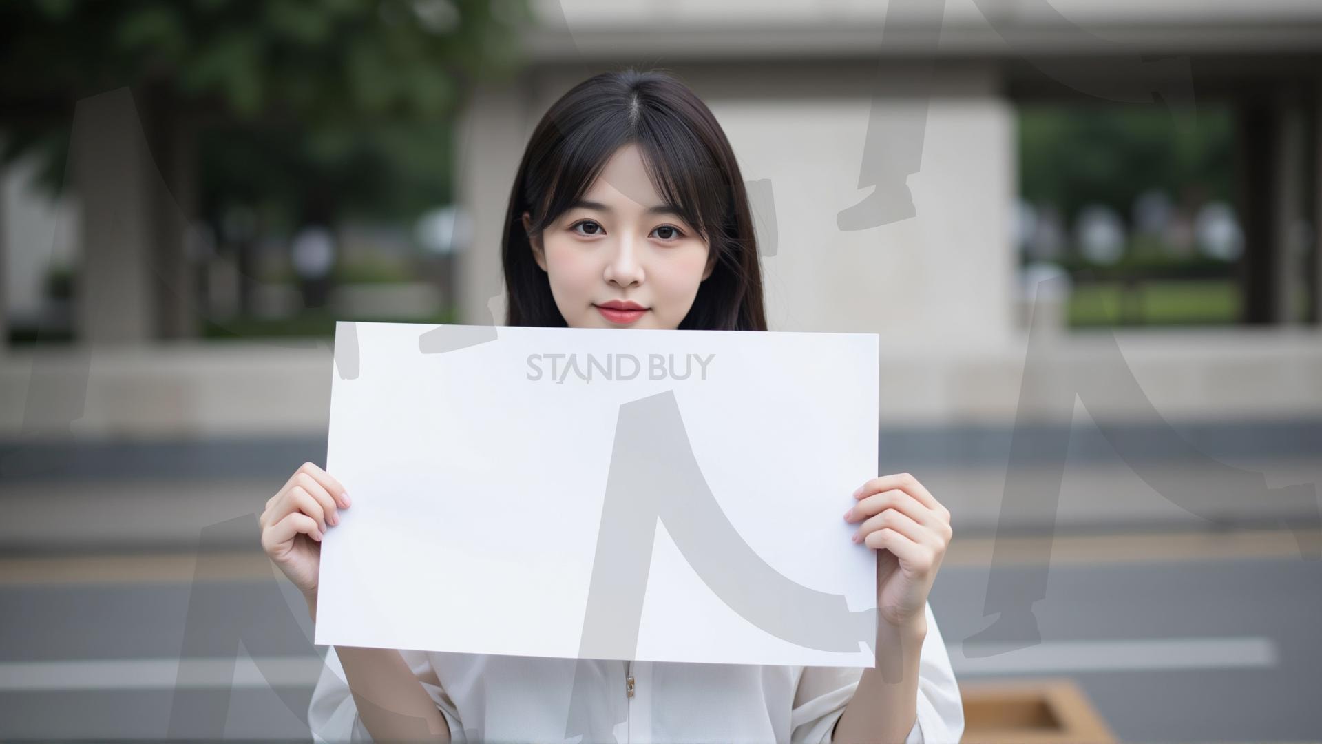 맞춤형 메시지 - 원하는 단어나 문구를 팻말에 넣어 사용 | 맞춤형 메시지, 팻말, 표지판, 안내, 경고, 광고, 정보, 프레젠테이션, ppt, 템플릿, Template, 미녀, 미인, ai | 스탠바이 STANDBUY 디지털 콘텐츠