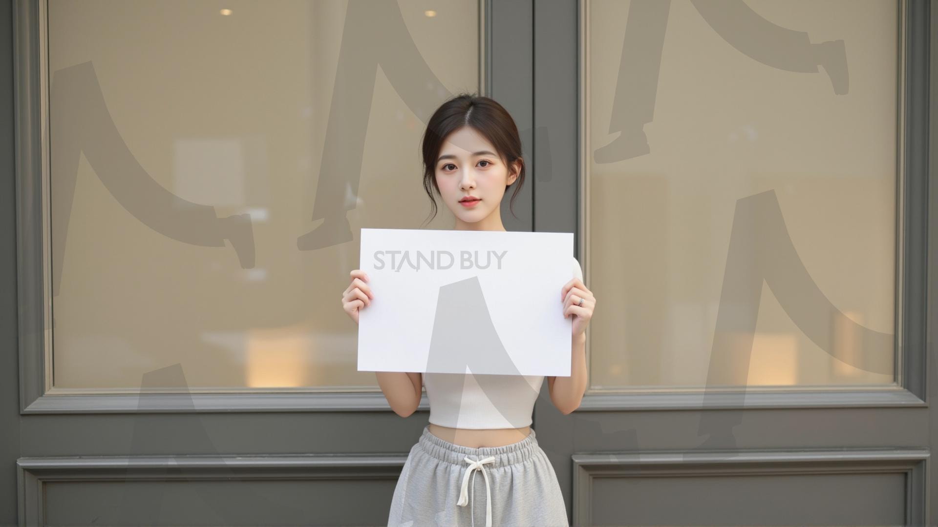 맞춤형 메시지 - 원하는 단어나 문구를 팻말에 넣어 사용 | 맞춤형 메시지, 팻말, 표지판, 안내, 경고, 광고, 정보, 프레젠테이션, ppt, 템플릿, Template, 미녀, 미인, ai | 스탠바이 STANDBUY 디지털 콘텐츠