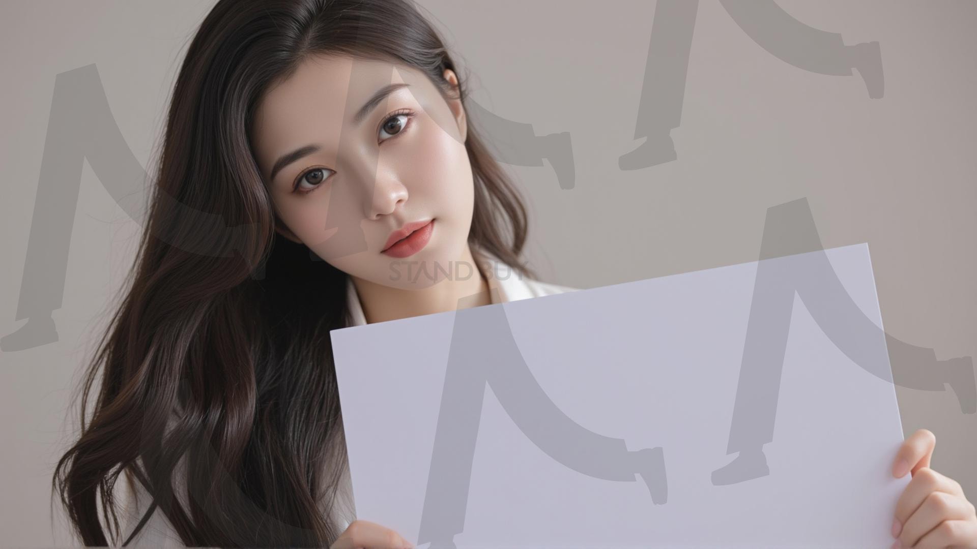 맞춤형 메시지 - 원하는 단어나 문구를 팻말에 넣어 사용 | 맞춤형 메시지, 팻말, 표지판, 안내, 경고, 광고, 정보, 프레젠테이션, ppt, 템플릿, Template, 미녀, 미인, ai | 스탠바이 STANDBUY 디지털 콘텐츠